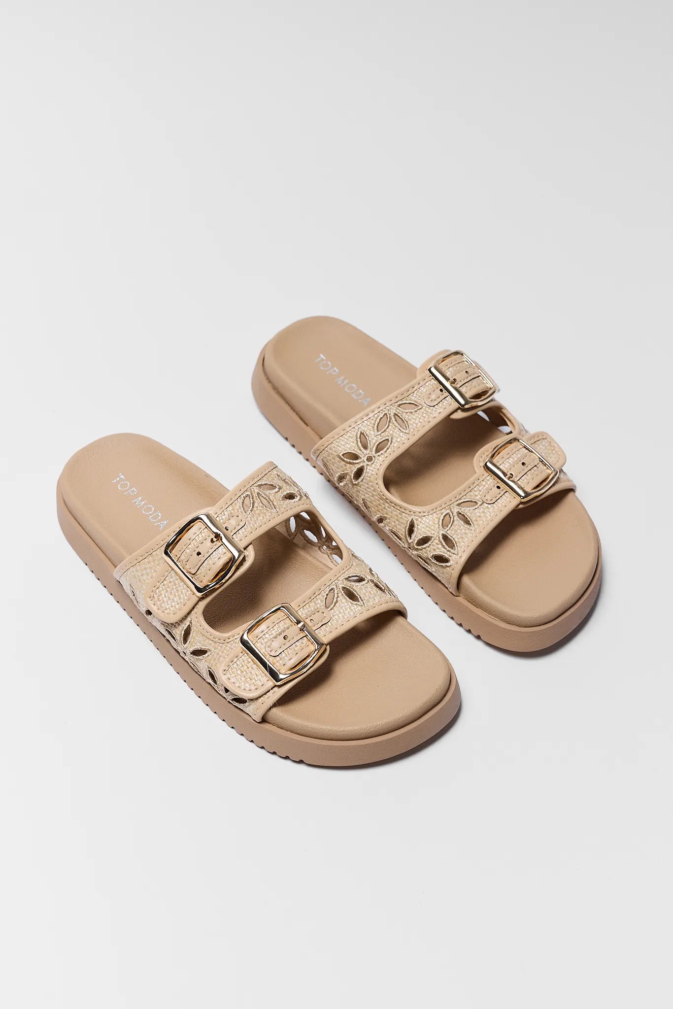 Allie Tan Raffia Sandals
