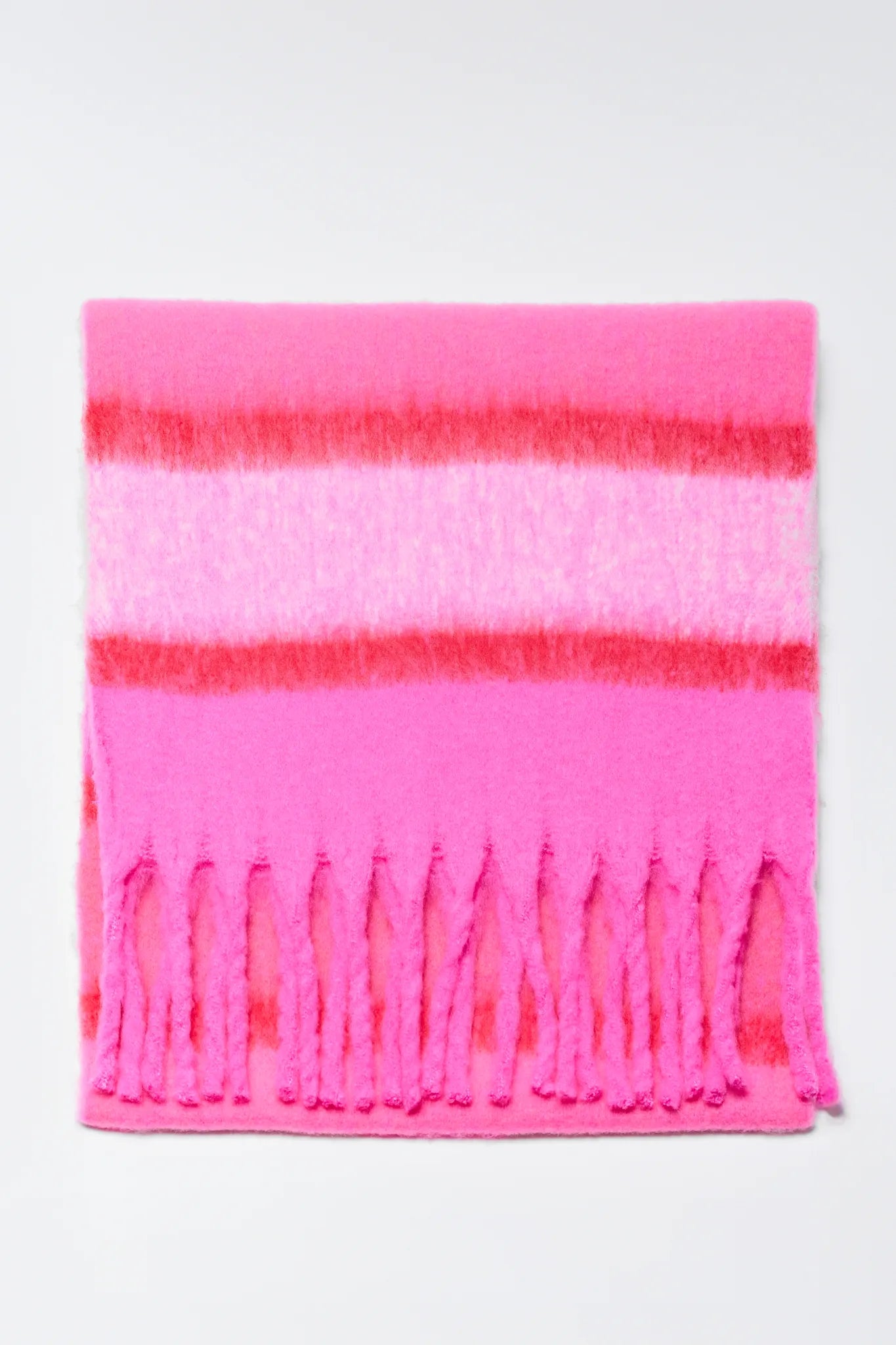 Amelia Pink Fringe Scarf