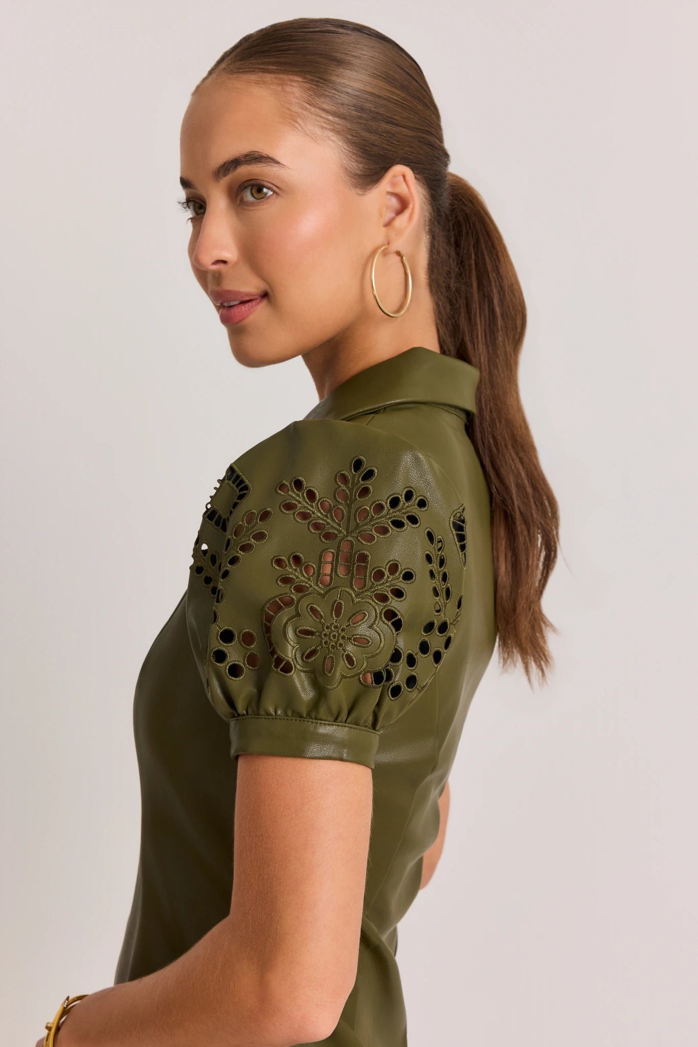 Anna Green Faux Leather Short Dress