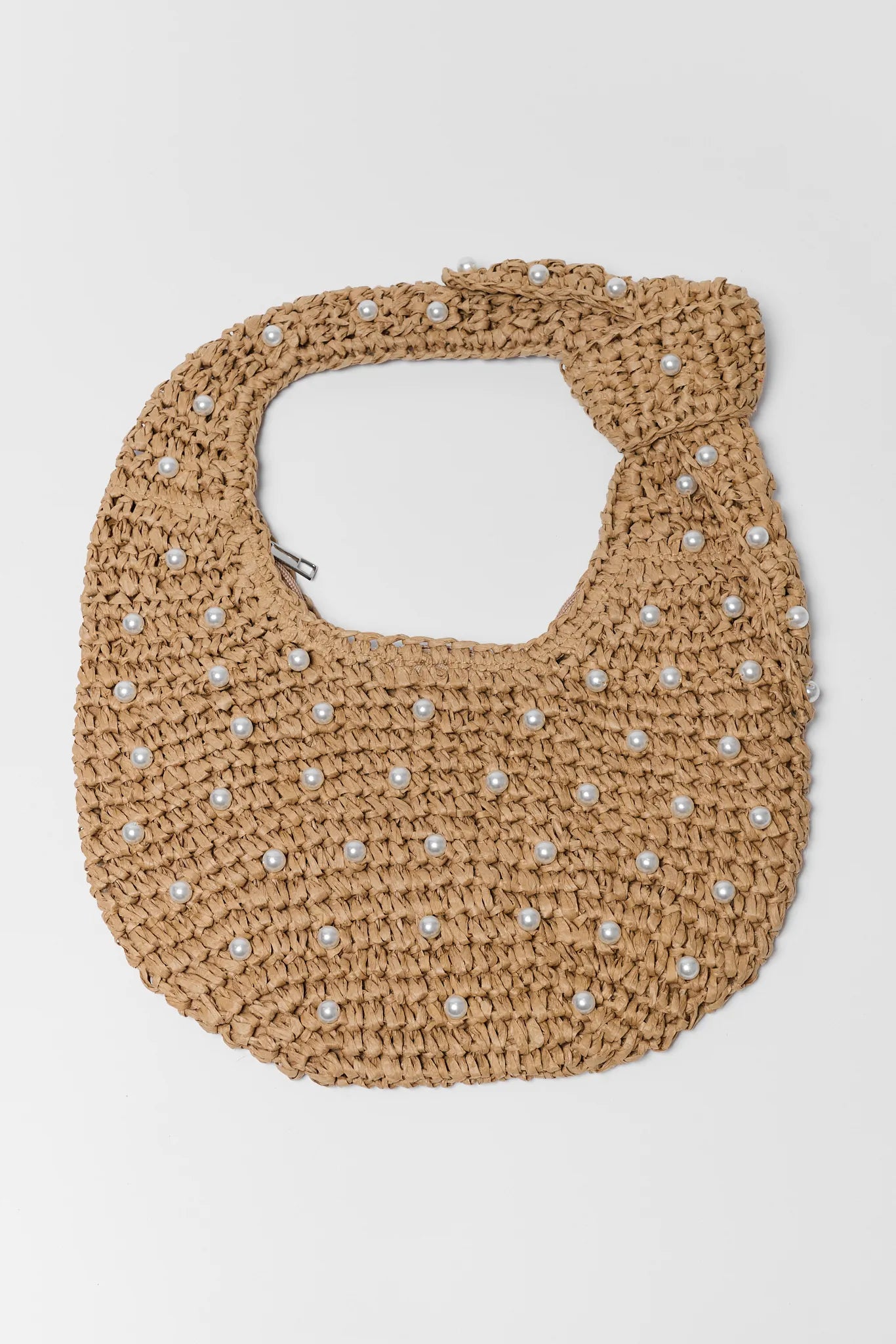 Bethany Natural Woven Pearl Bag