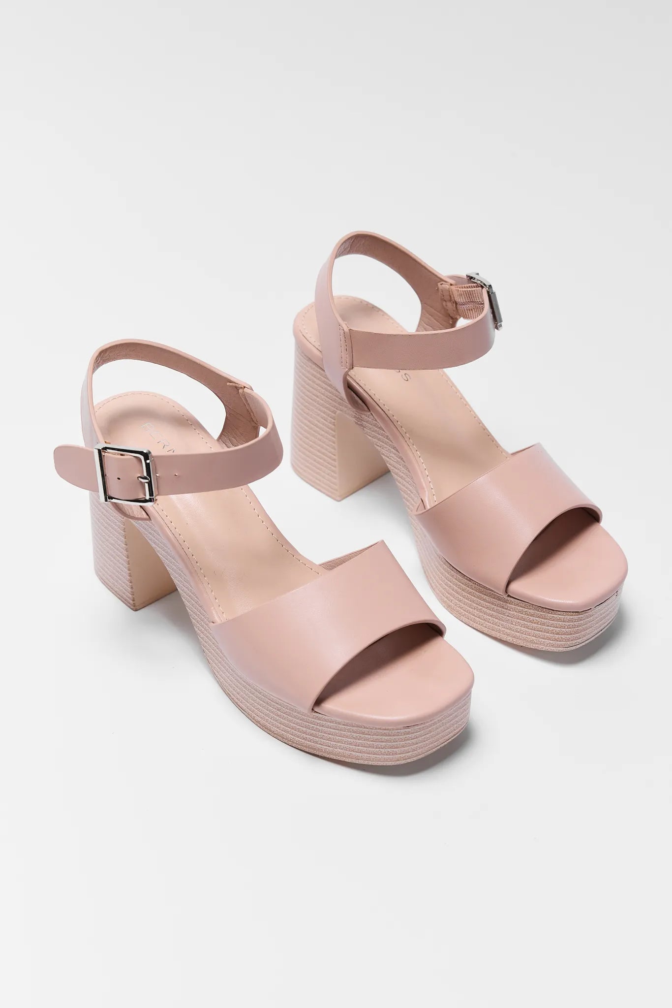 Bethany Nude Platform Heels on a white background
