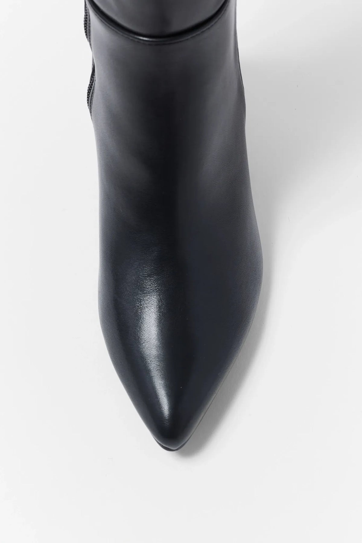 Black Faux Leather Tall Boot