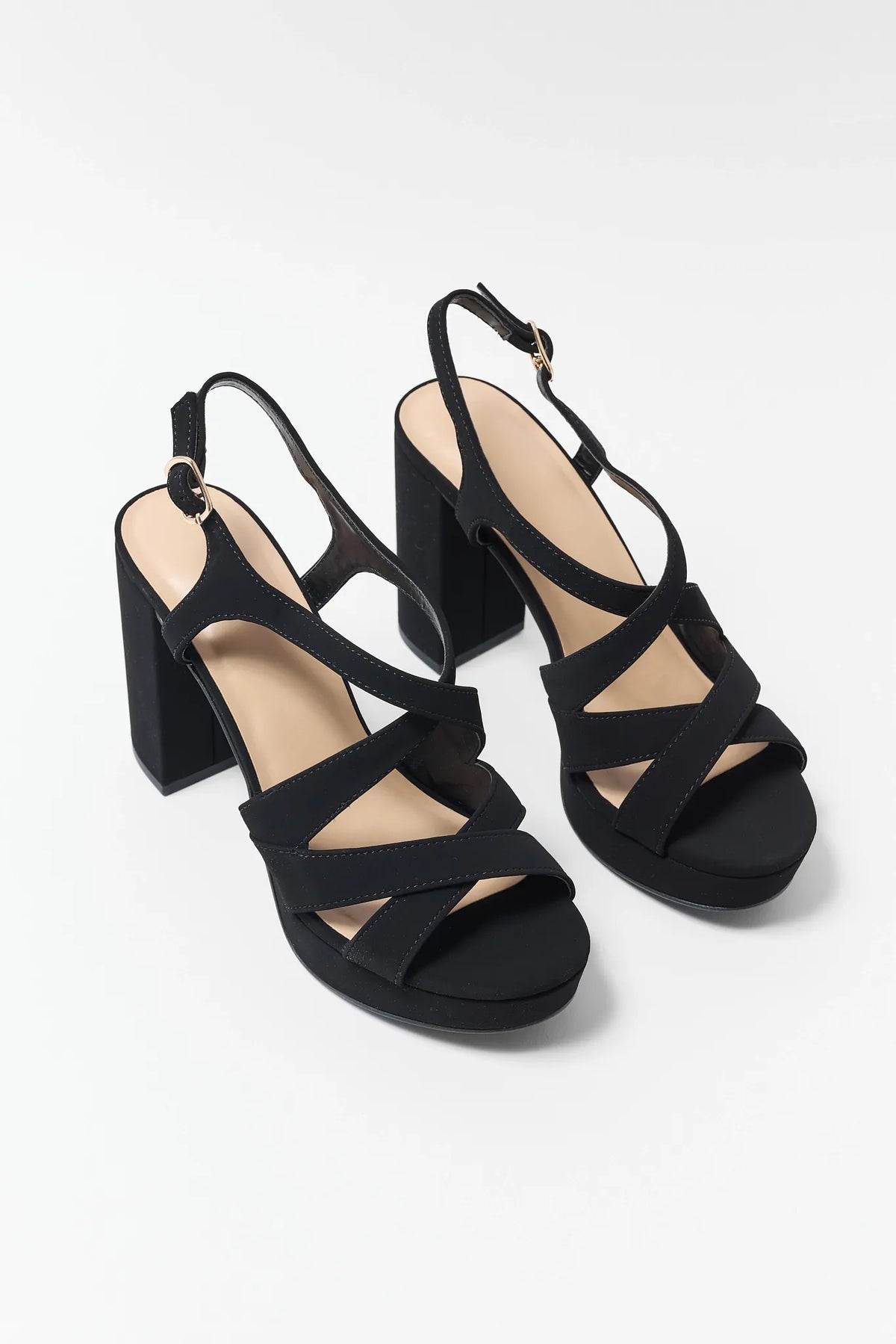 Black Strappy Platform Heels
