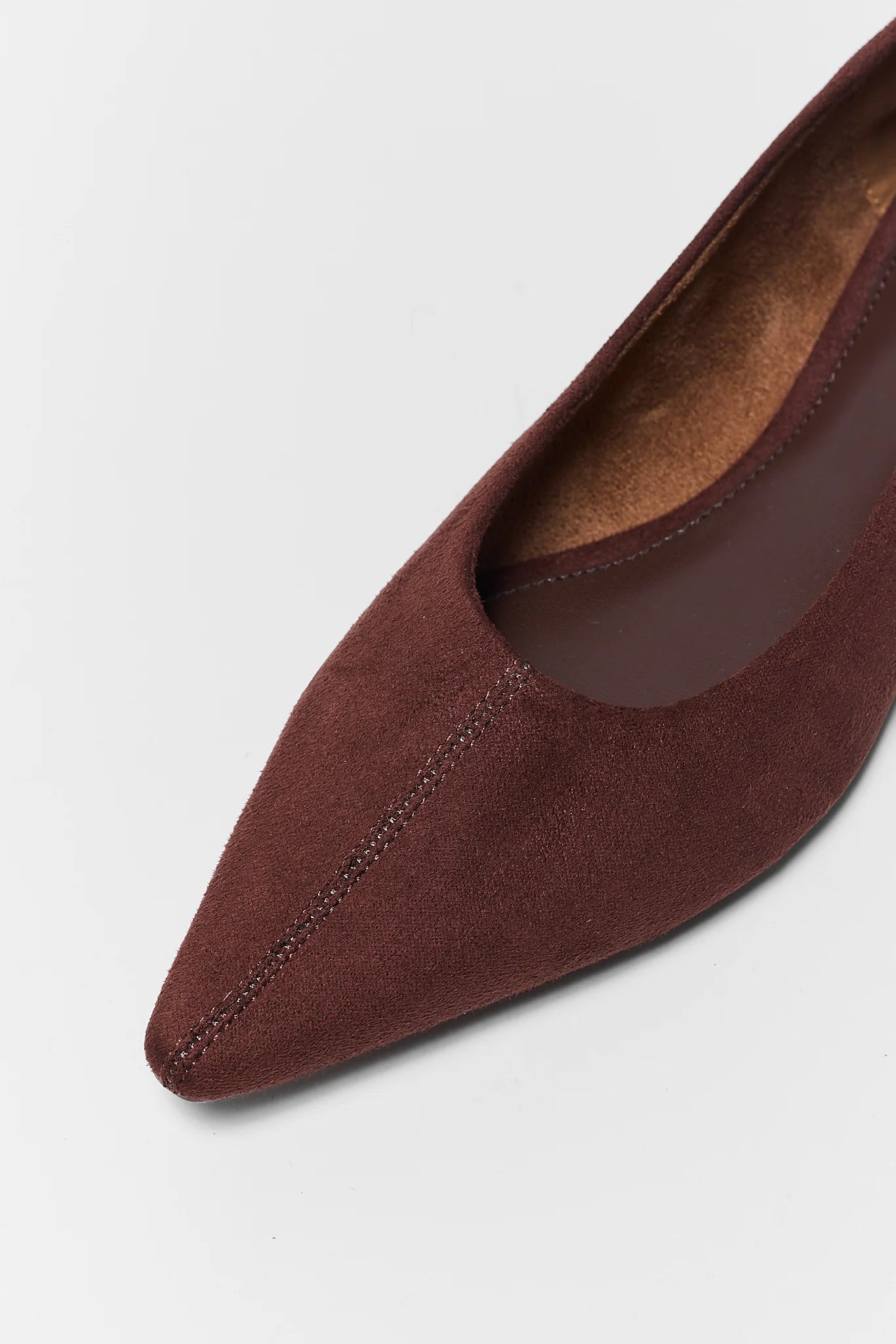 Brown Pointed Toe Ballet Flats