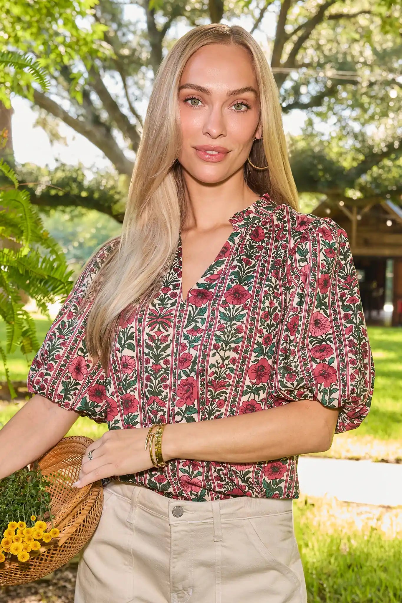 Charity Ivory Floral Printed Top