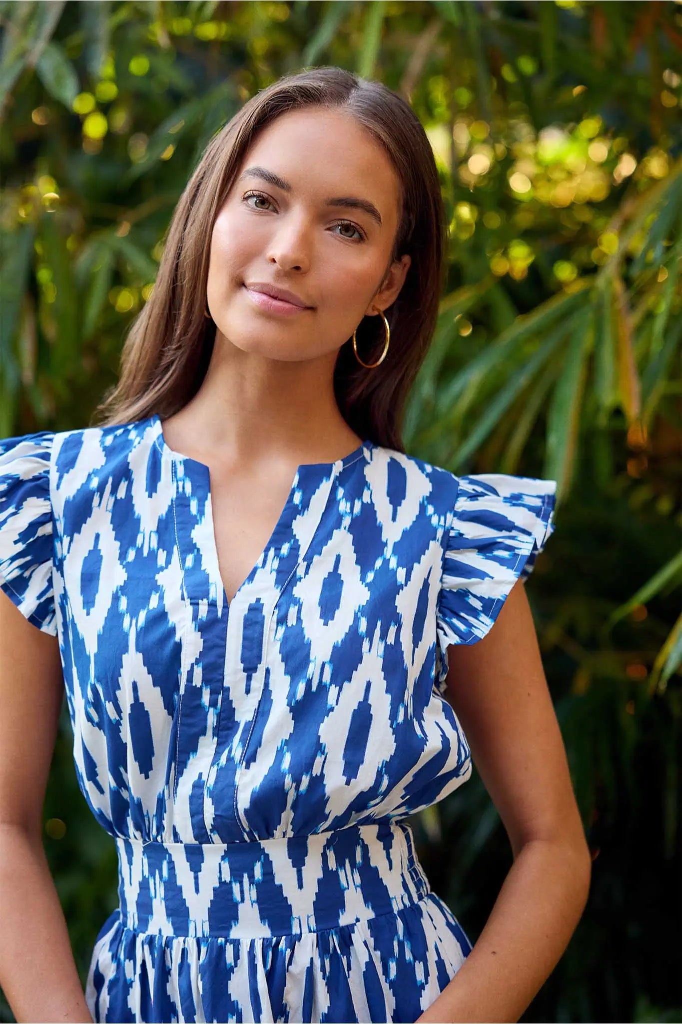 Cheryl Blue Printed Short Dress