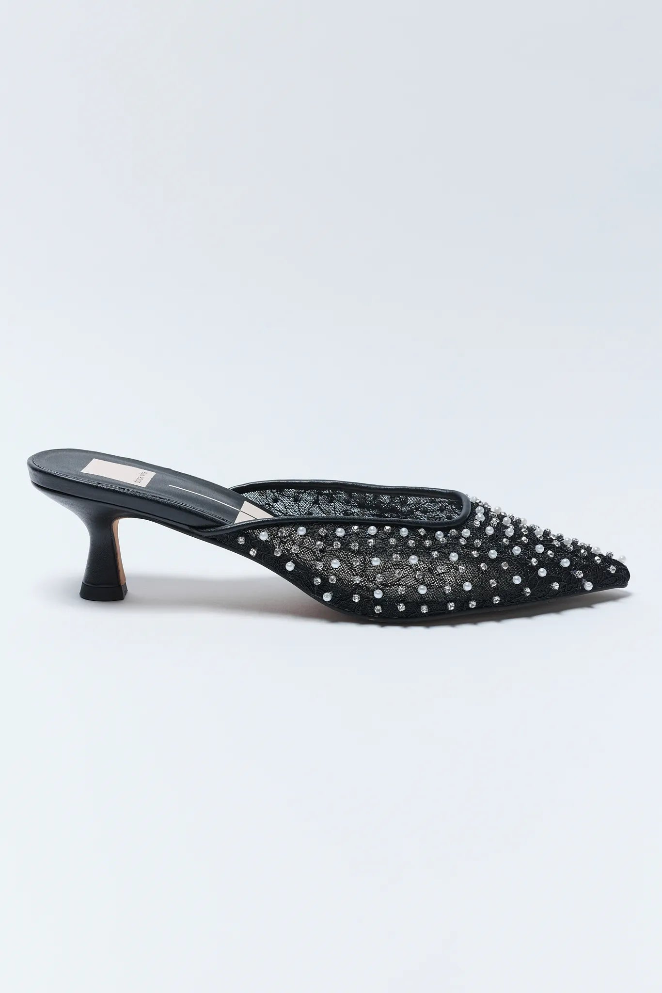 Cleo Black Embellished Kitten Heels