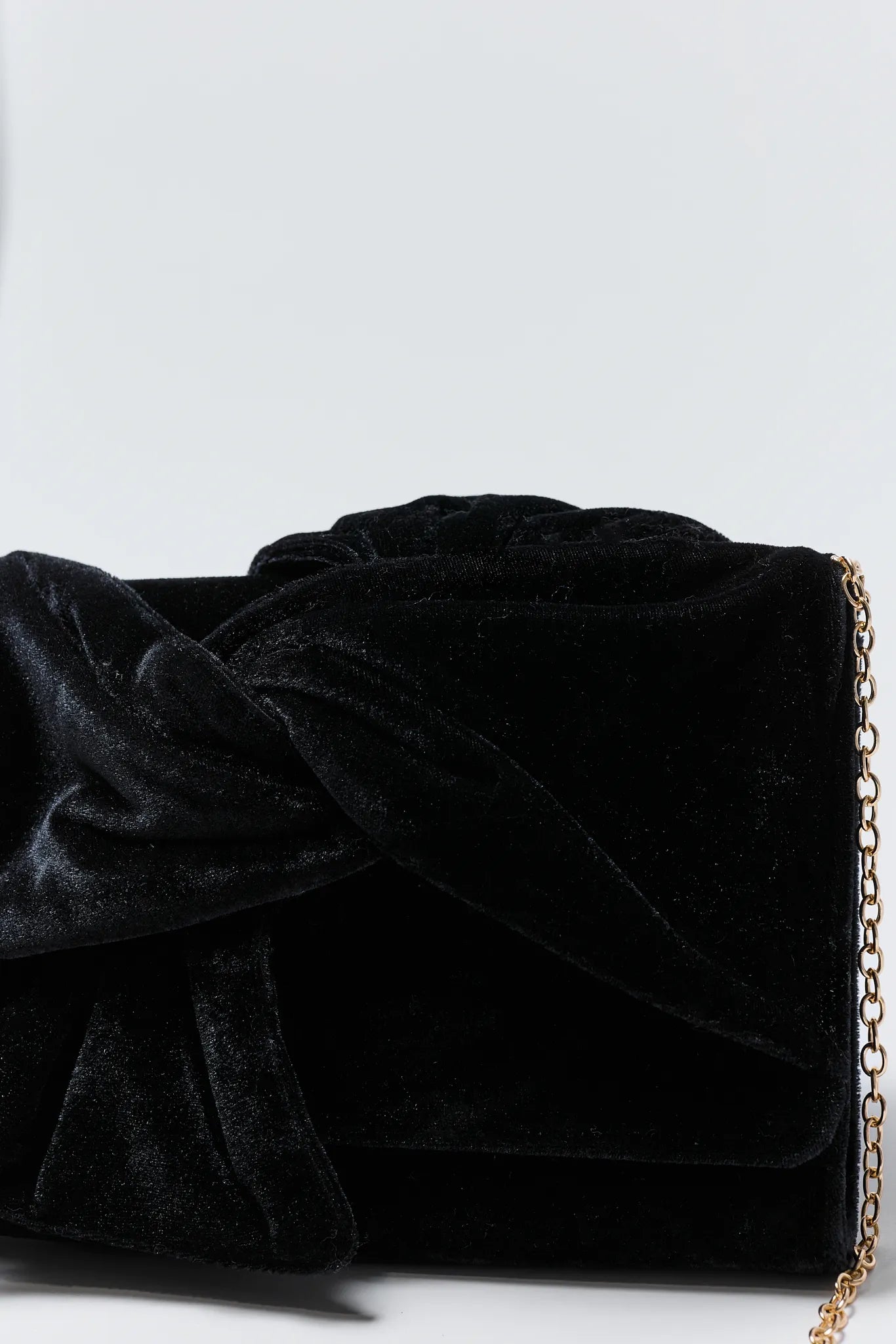 Cora Black Velvet Knot Clutch