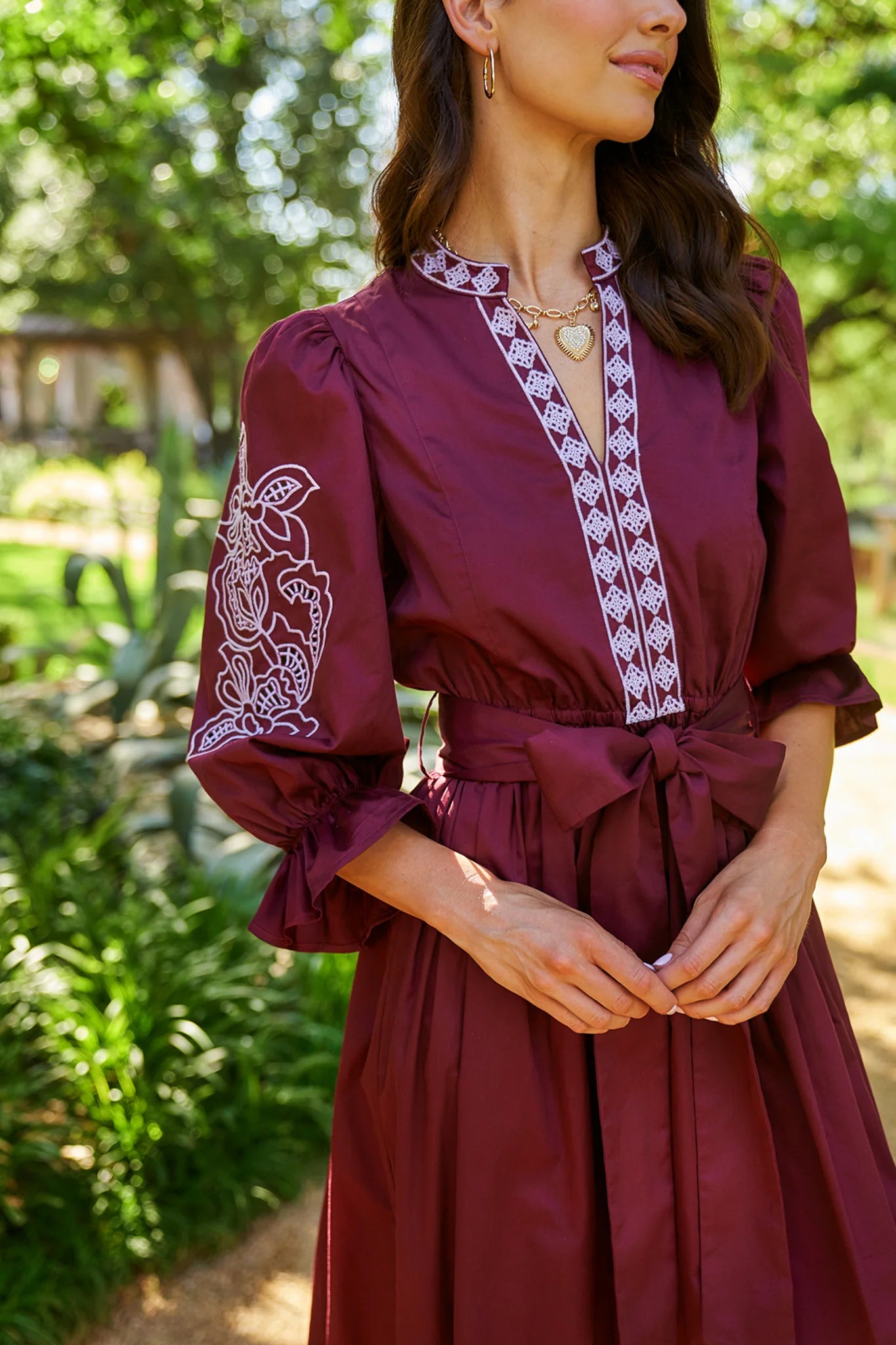 Deanna Embroidered Midi Dress