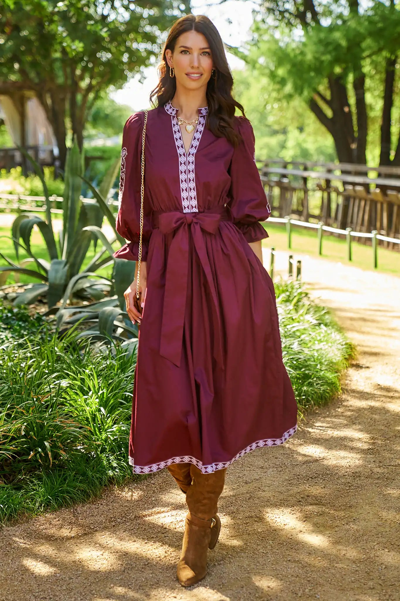 Deanna Embroidered Midi Dress