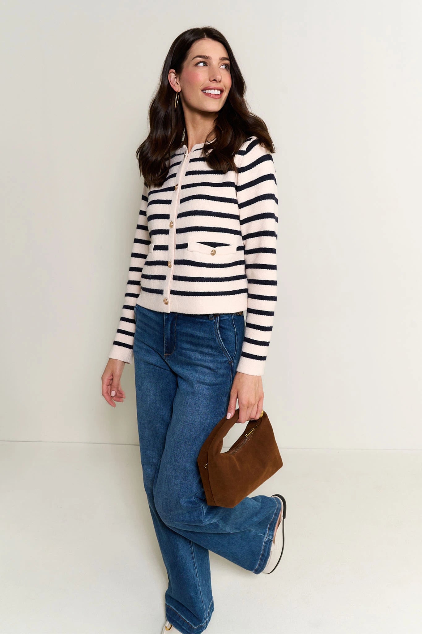 Emma Striped Knit Cardigan | Avara