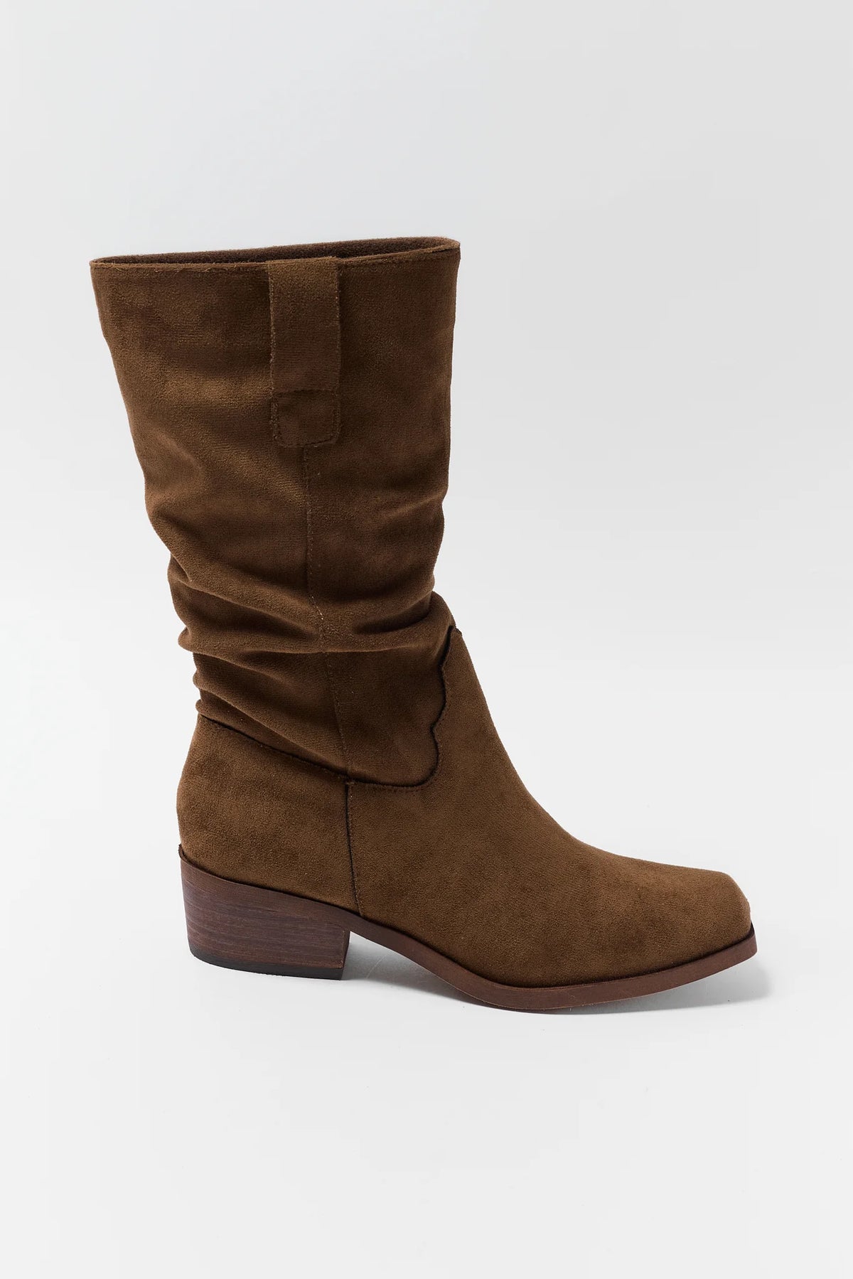 Faux Suede Slouchy Western Boots