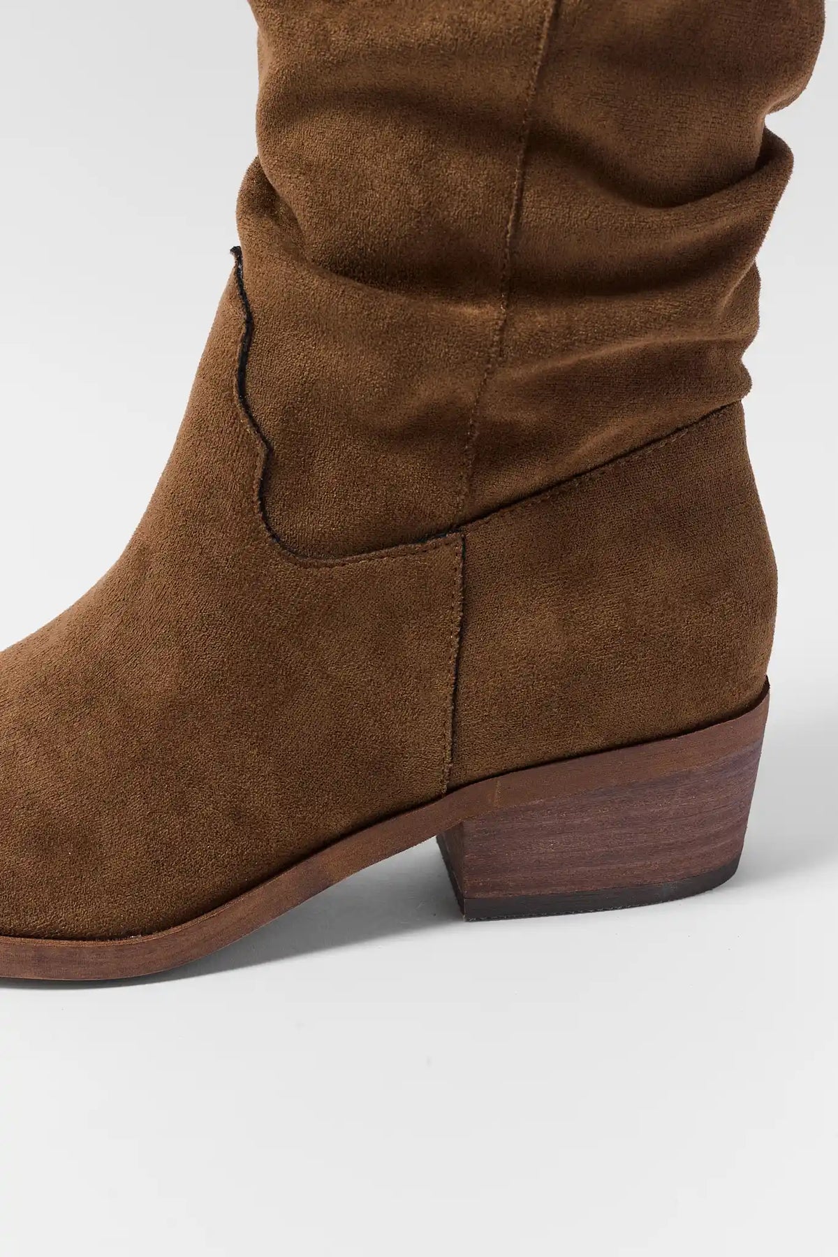 Faux Suede Slouchy Western Boots