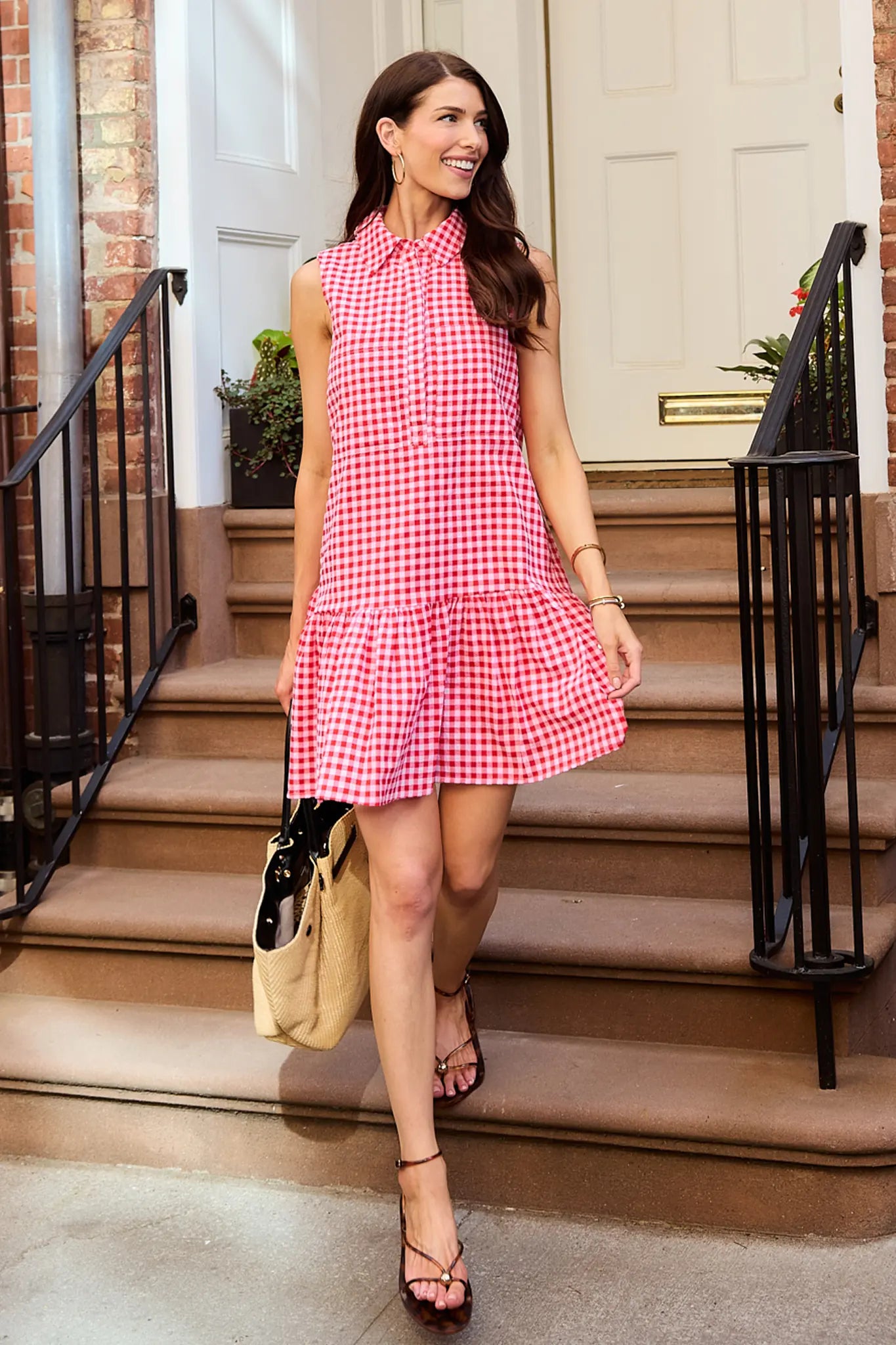 gingham dress womens short Red Gingham Short Dress | Avara