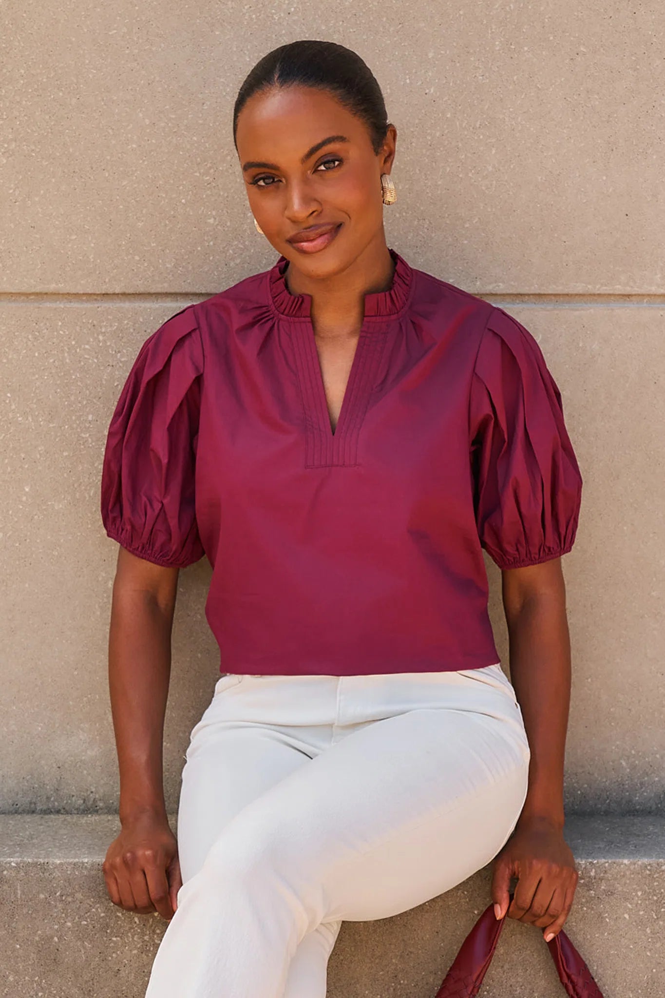 Georgina Top- Maroon