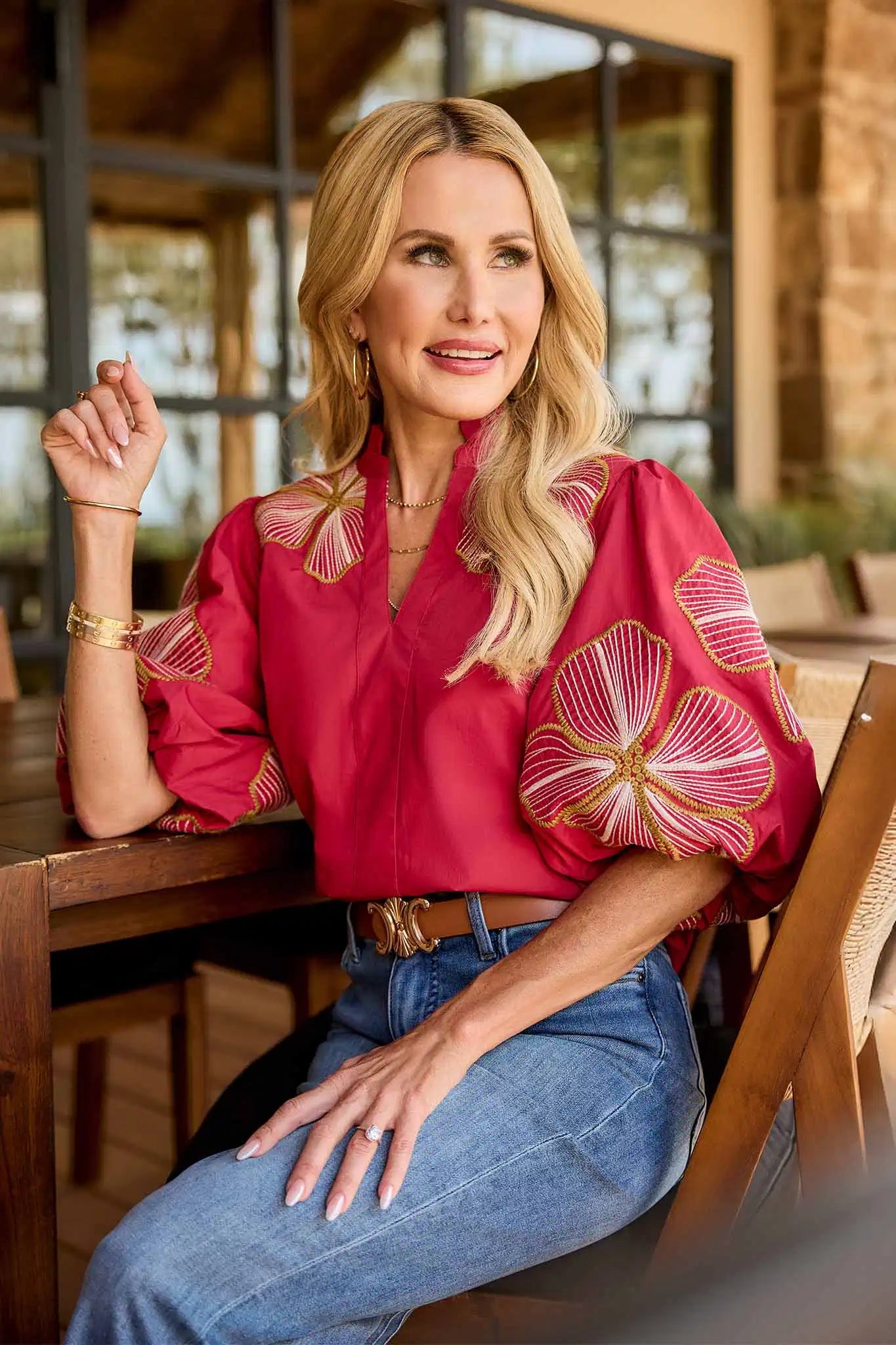 Harley Red Puff Sleeve Top | Avara