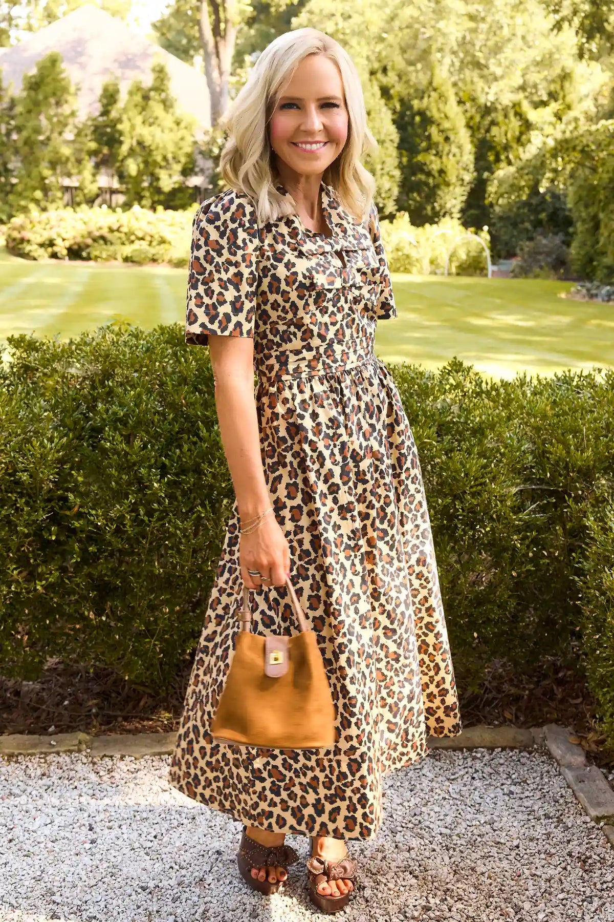 Heather Leopard Print Midi Dress