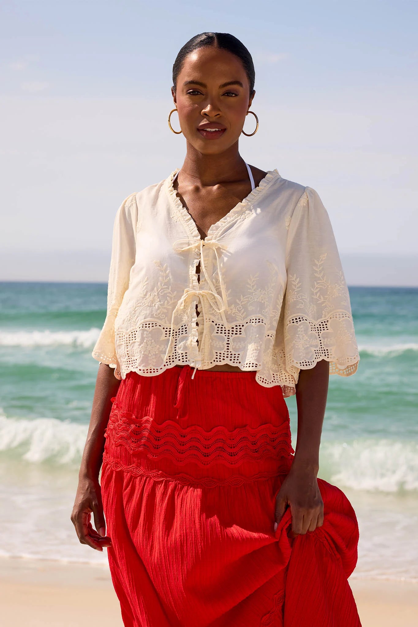 Anderson Top- Ivory Eyelet