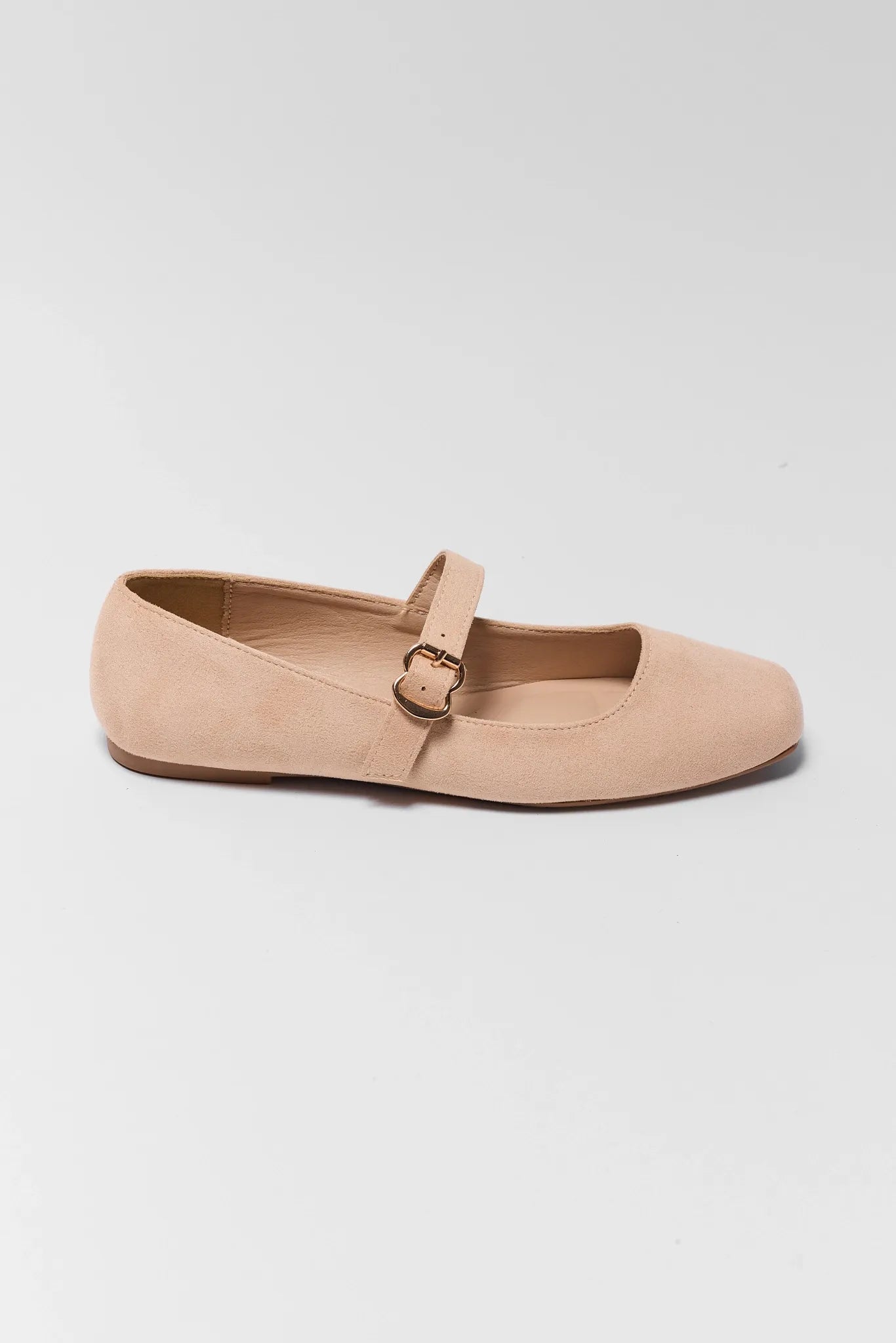 Ivory Faux Suede Ballet Flats