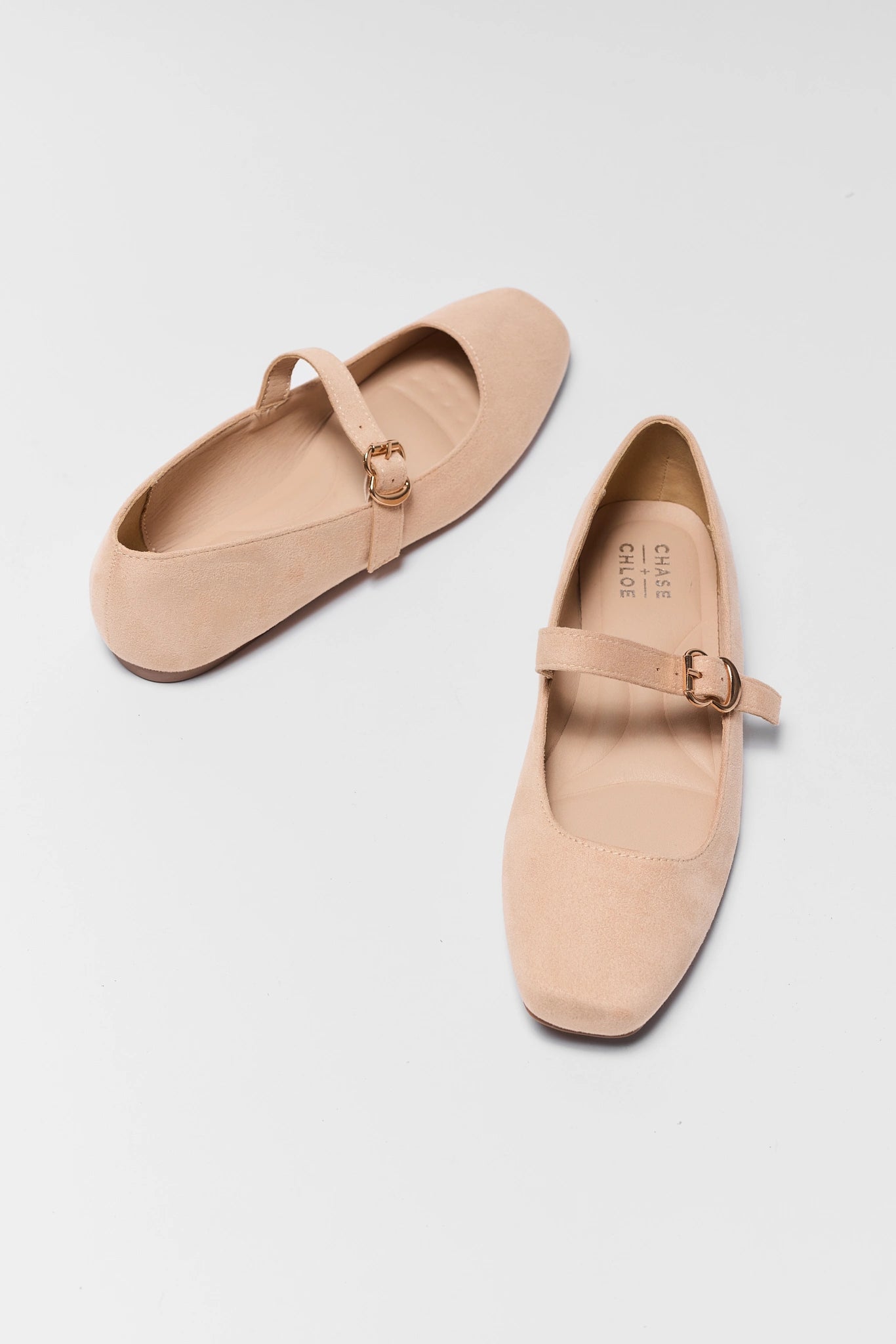 Ivory Faux Suede Ballet Flats