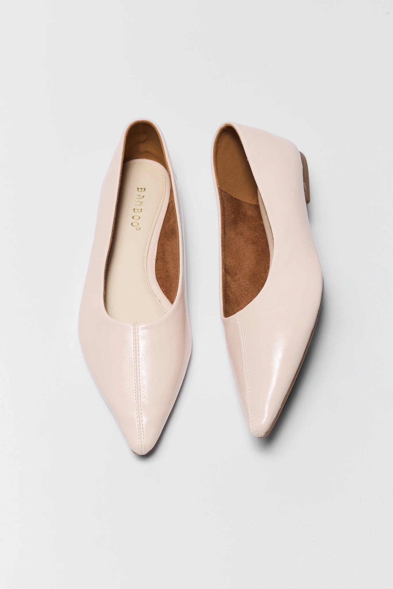 Ivory Pointed Toe Ballet Flats