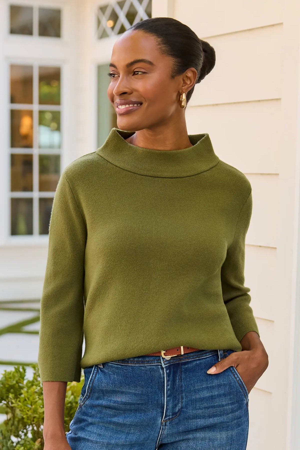 Jackie Olive Knit Sweater | Avara | Avara