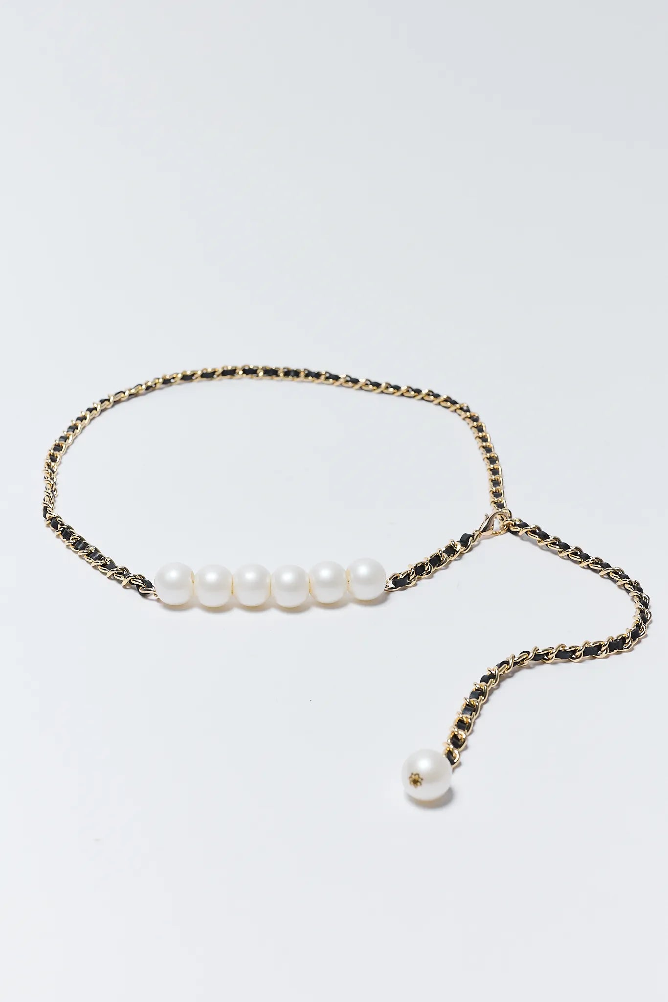 Kinley Black Pearl Chain Belt