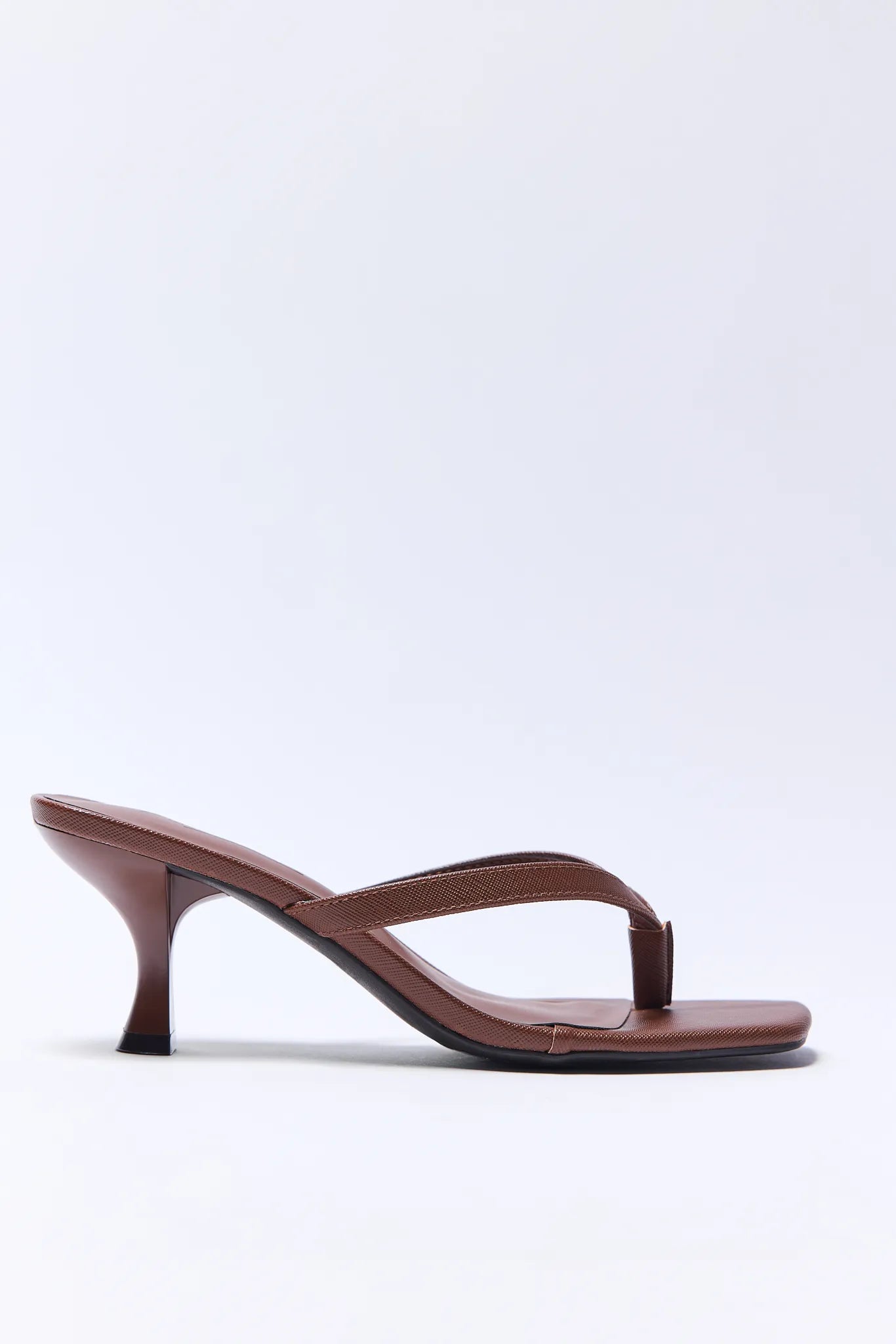 Brown high-heeled Lindy Heels on a white background