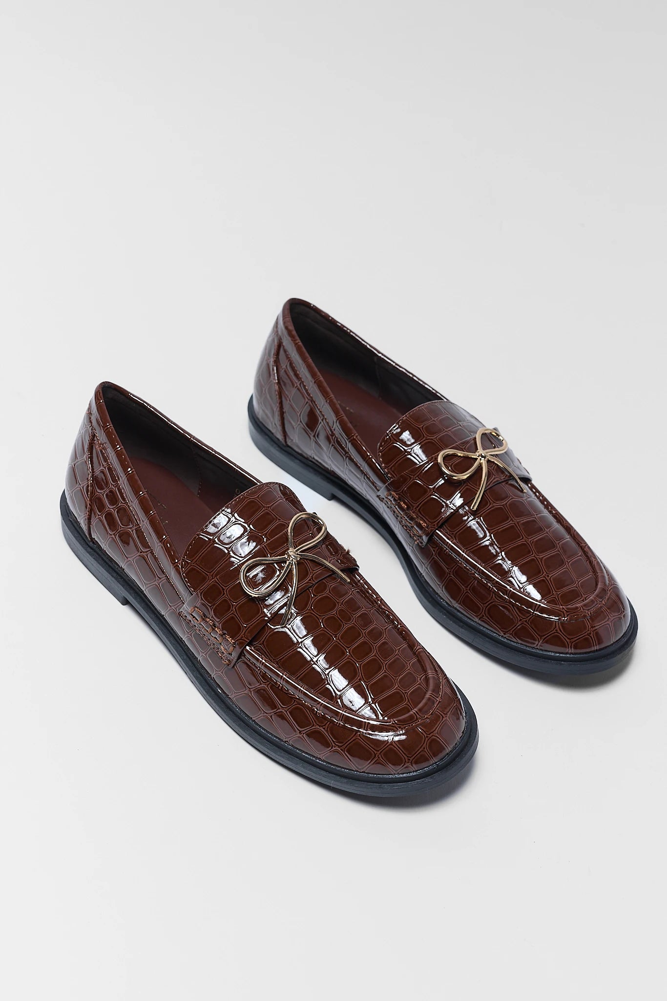 Louise Brown Faux Leather Loafers