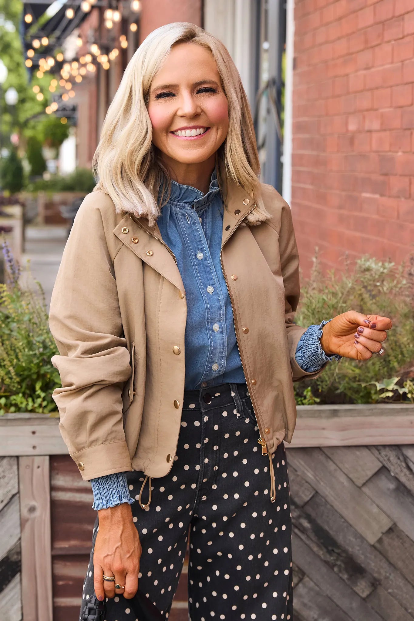 Lydia Taupe Cropped Bomber Jacket