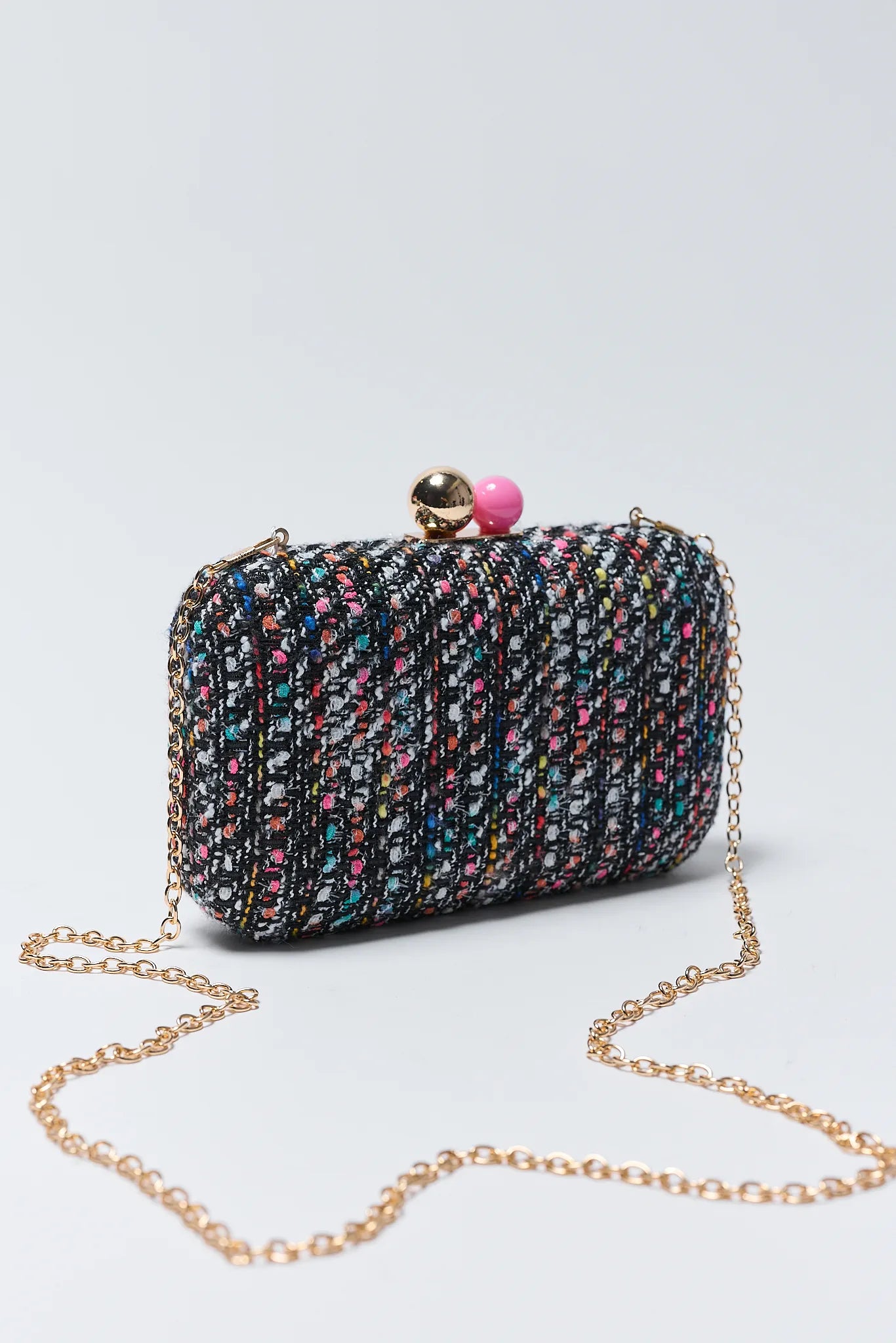 Mabel Black Tweed Clutch