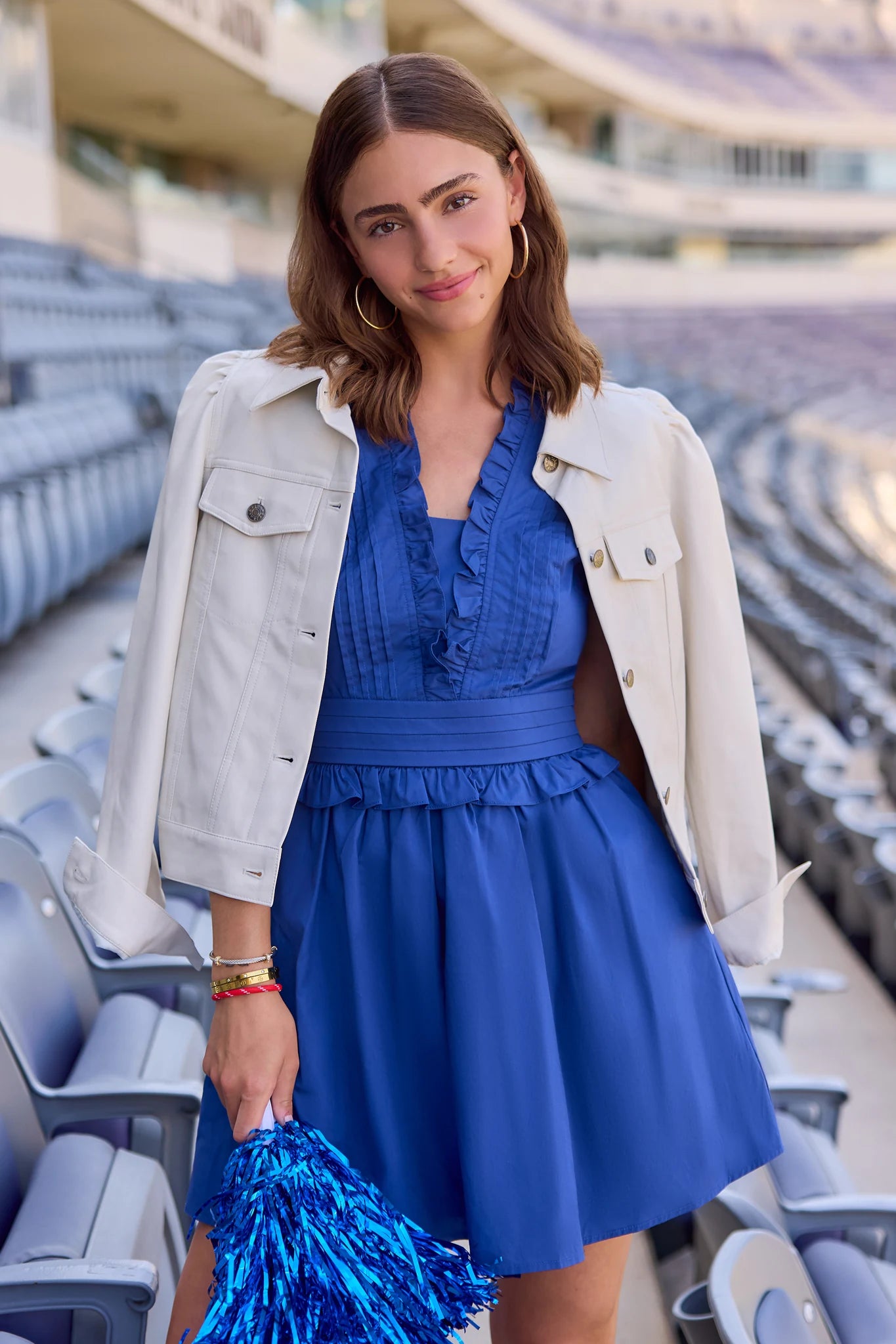 Makayla Blue Flutter Sleeve Short Dress | Women's Clothing