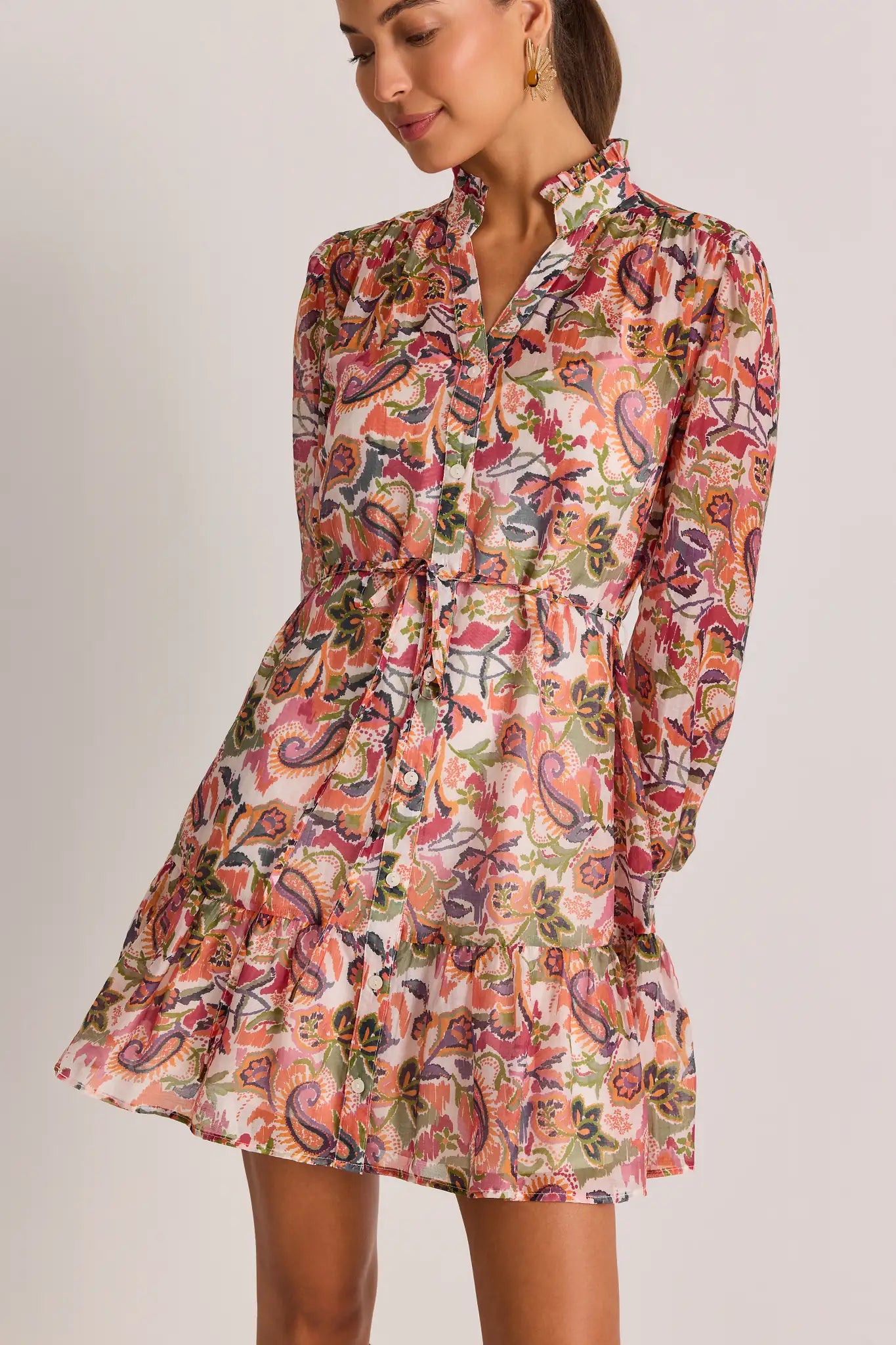 Multi Paisley Print Short Dress