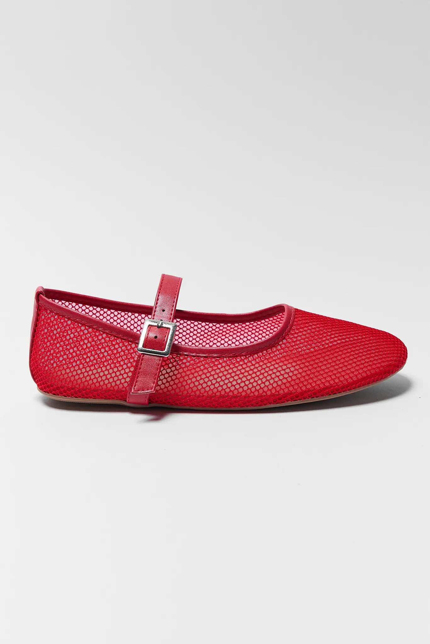 Naomi Red Mesh Flats