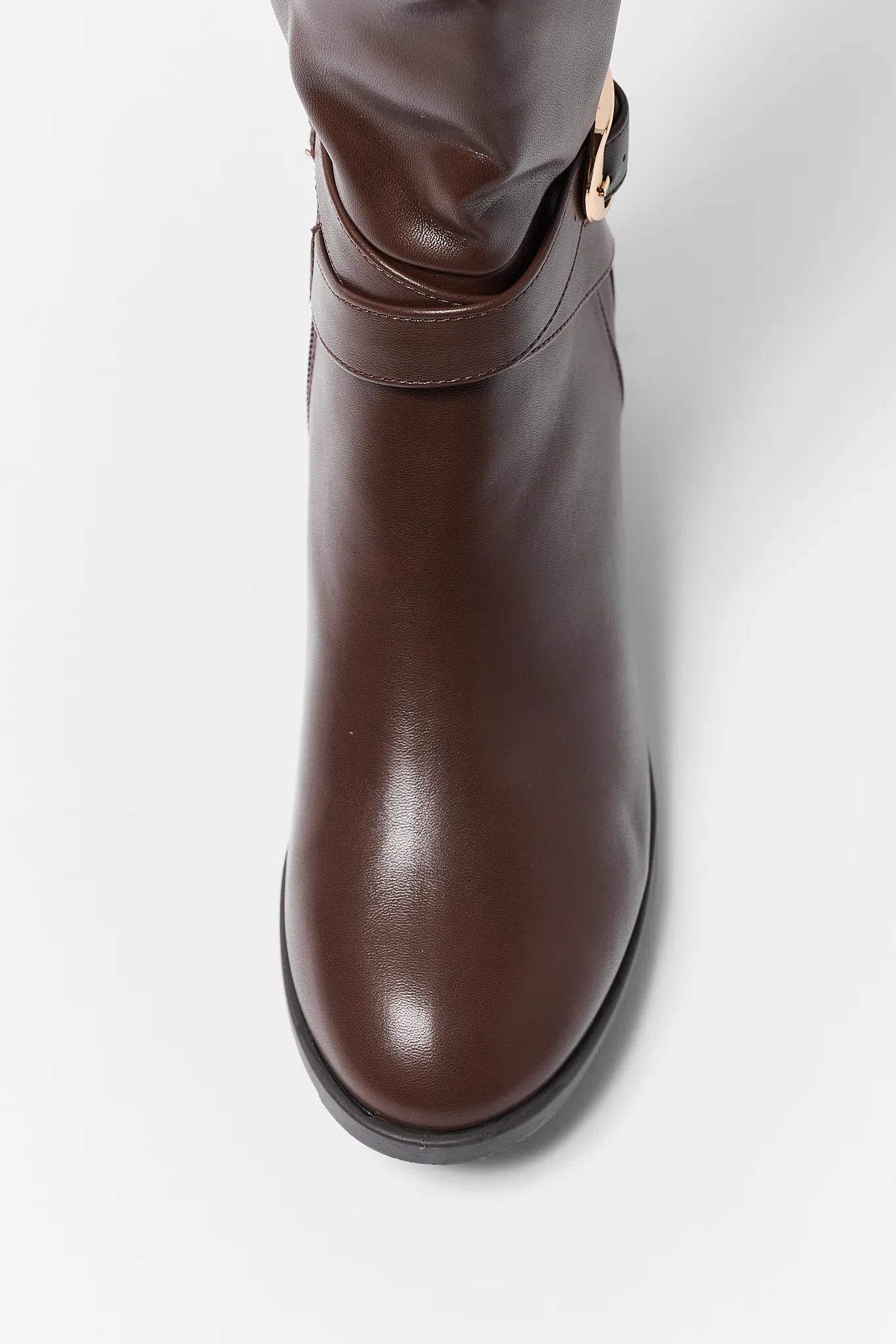 Prudence Brown Faux Leather Boots