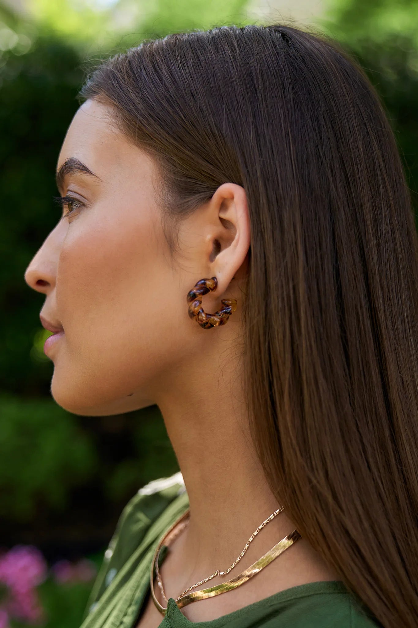 Rebecca Tortoise Hoop Earrings