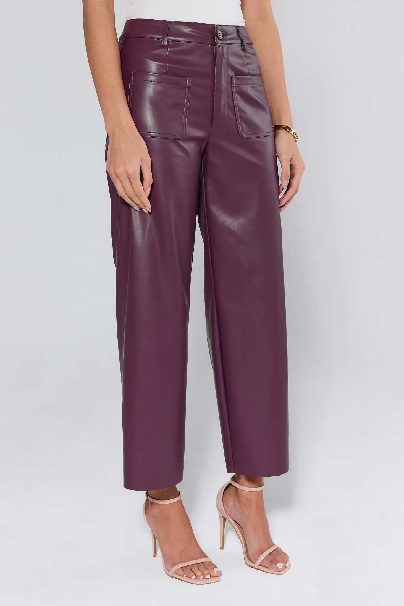 Naomi Plum Faux Leather Pants