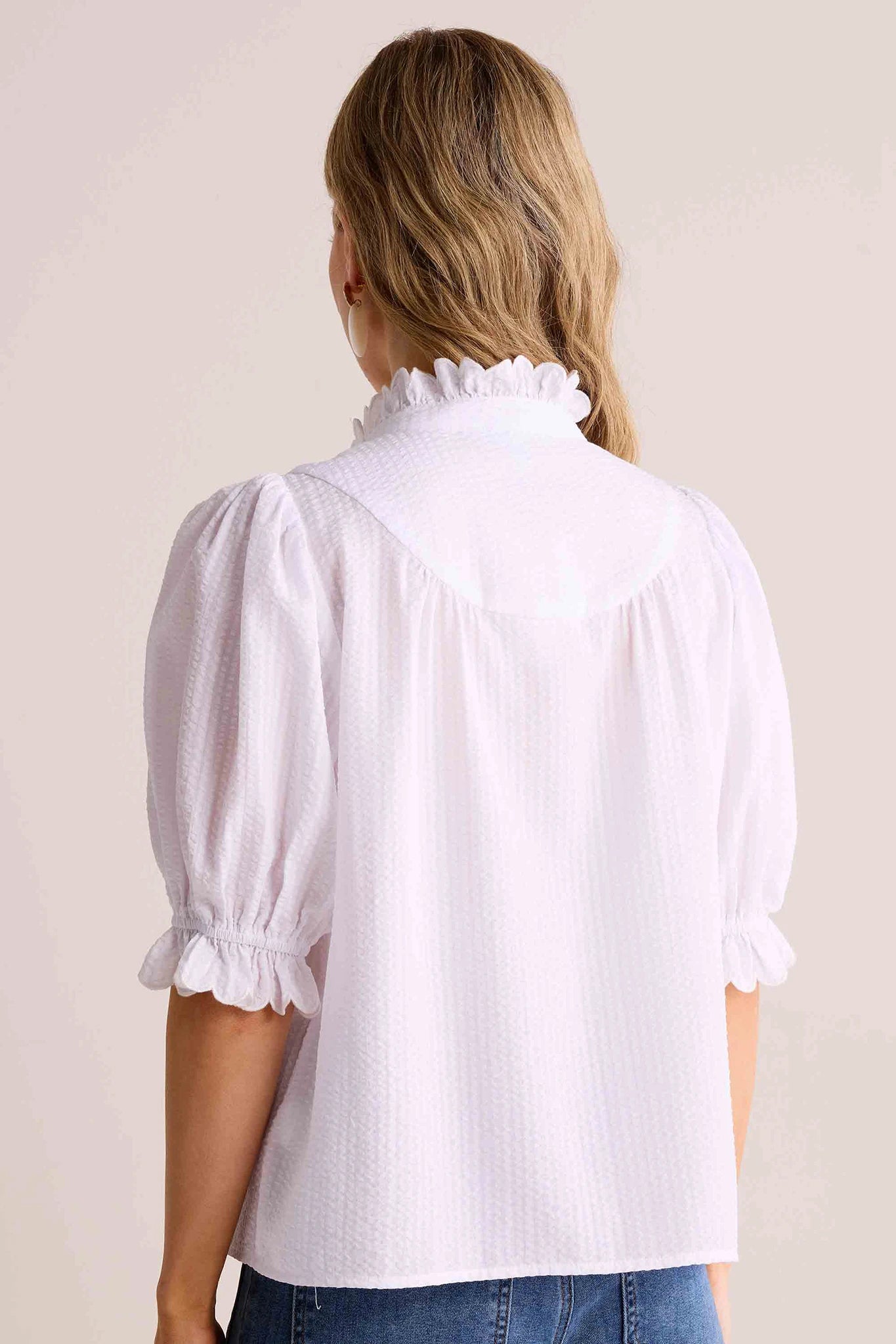 Hailey White Puff Sleeve Top