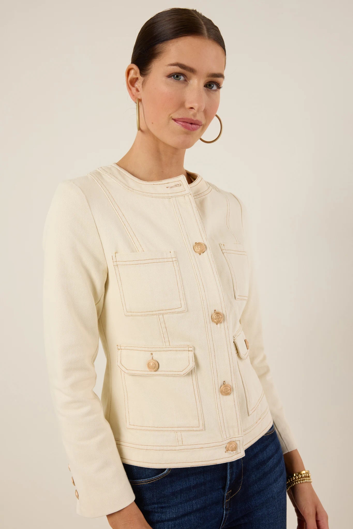 Rhodes Jacket- Ivory
