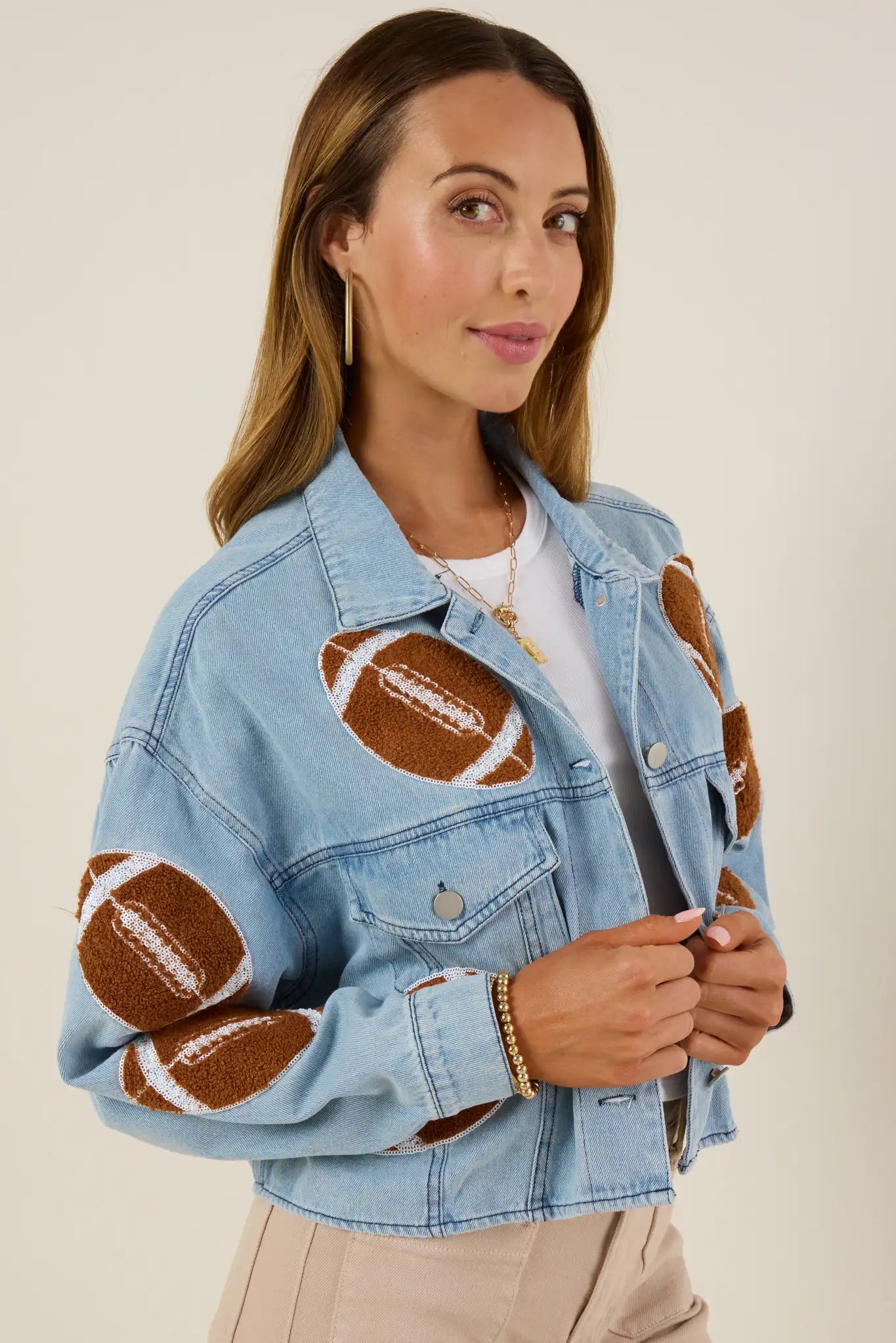Football Denim Jacket