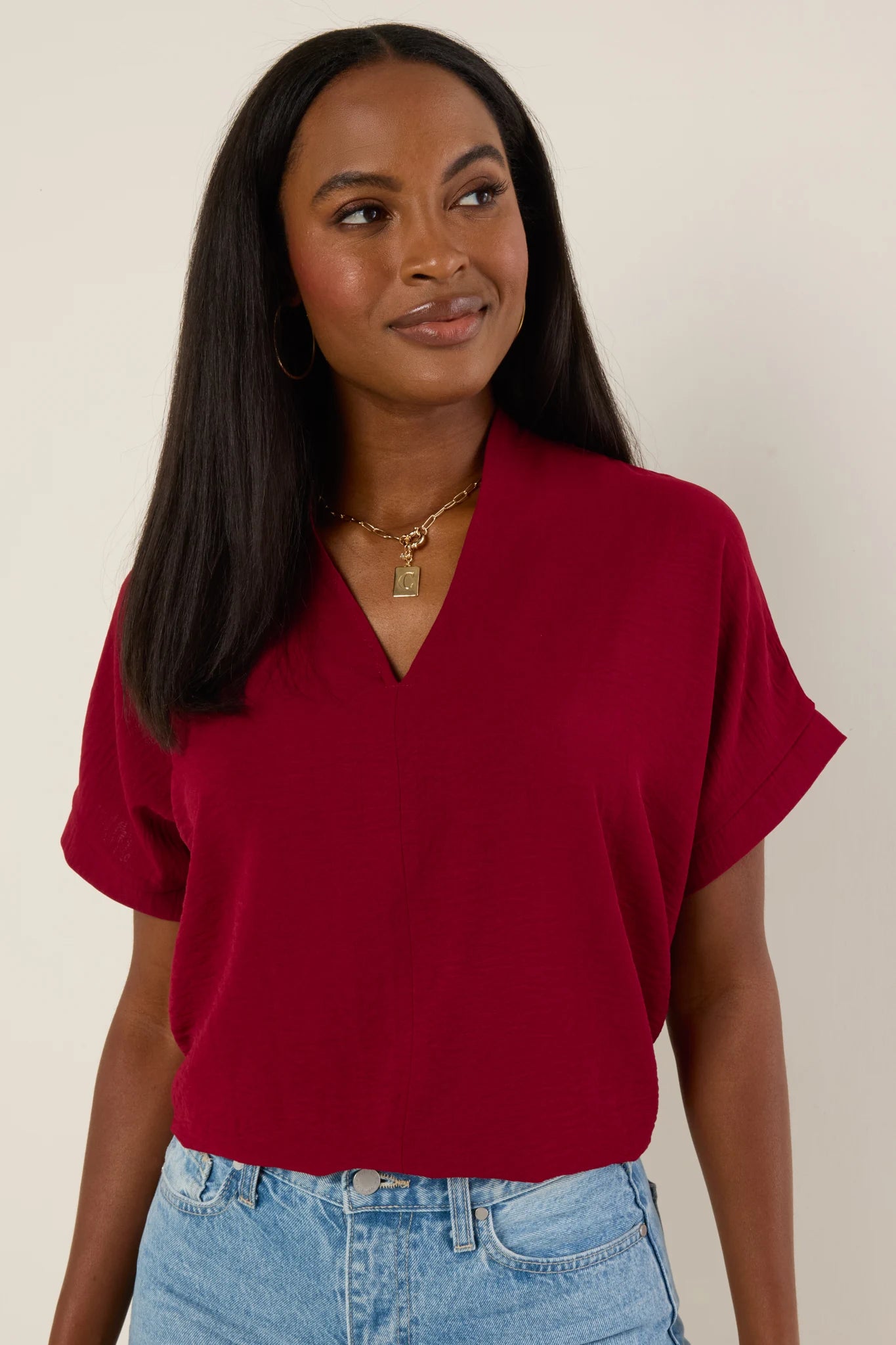Gabriella Top - Burgundy