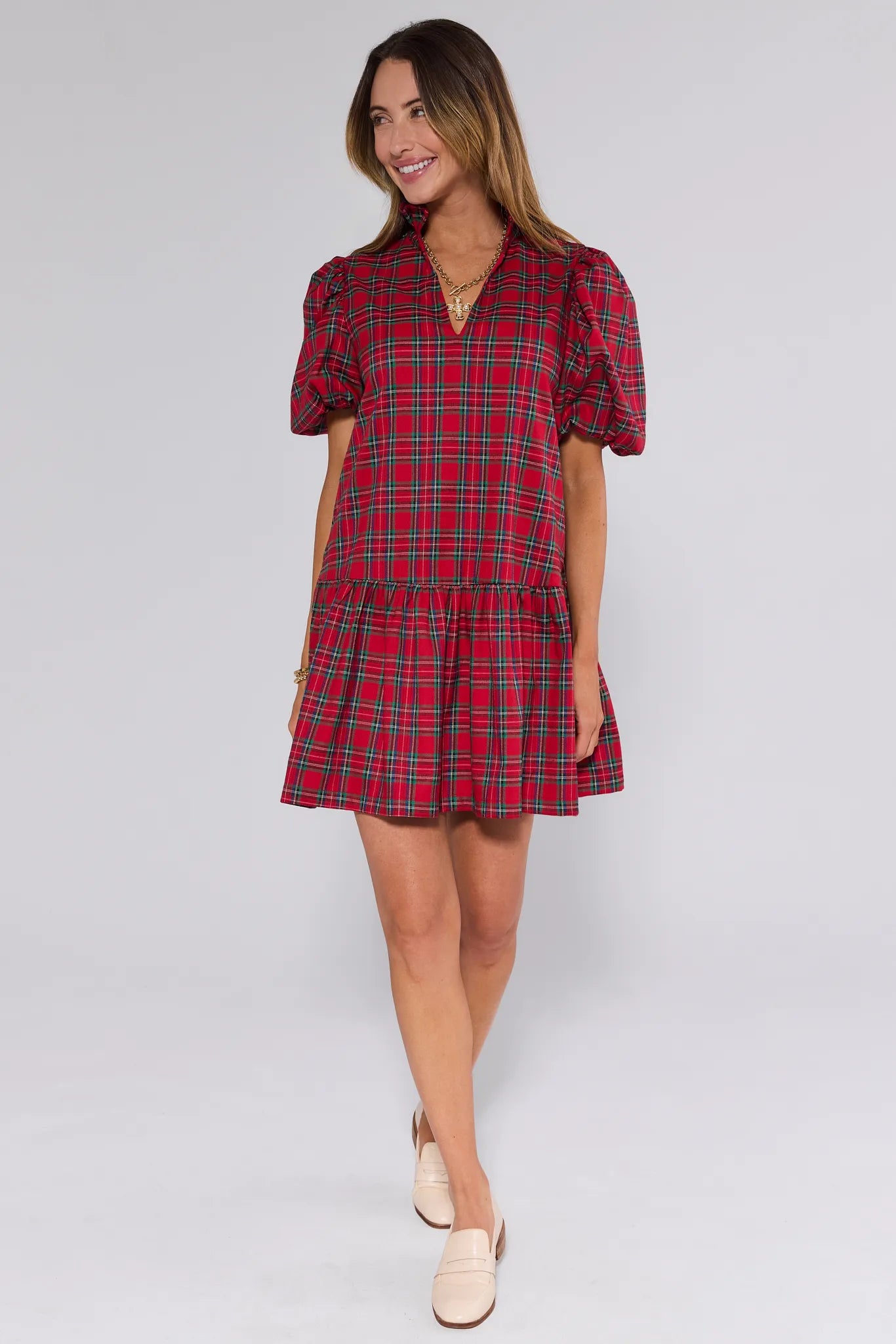 Corinne Plaid Mini Dress