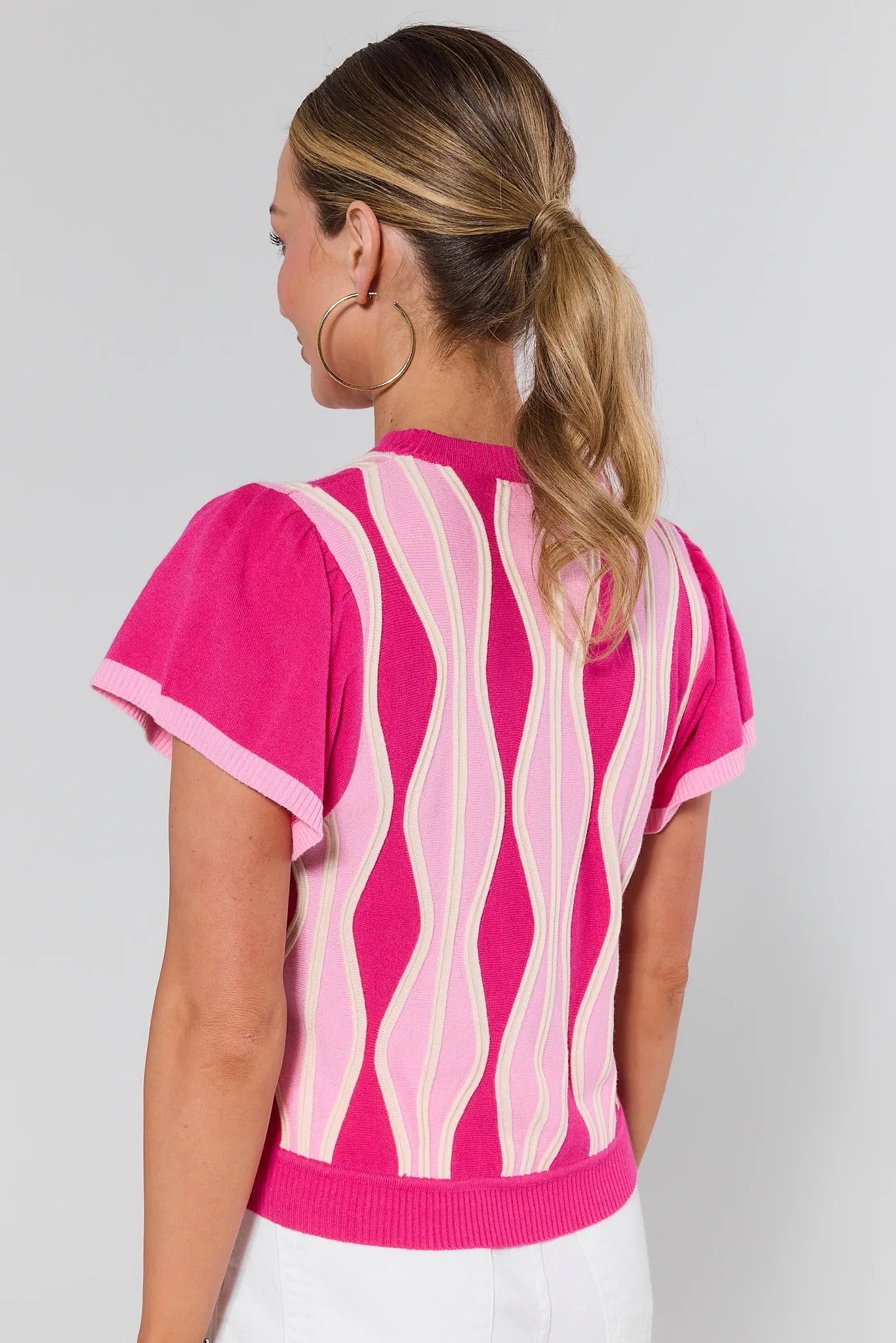 Donnelly Pink Short Sleeve Sweater