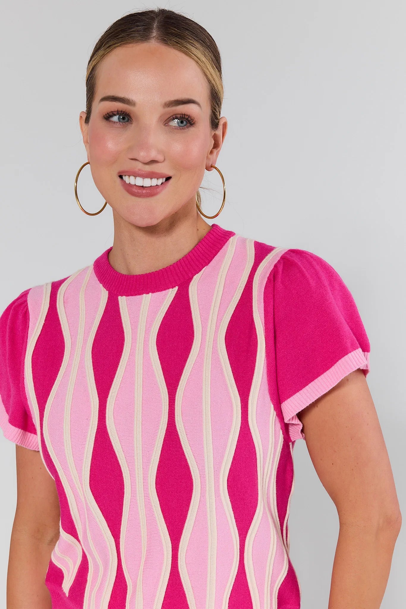 Donnelly Pink Short Sleeve Sweater