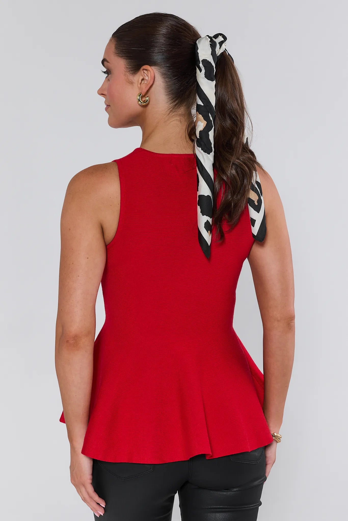 Lydia Red Peplum Top