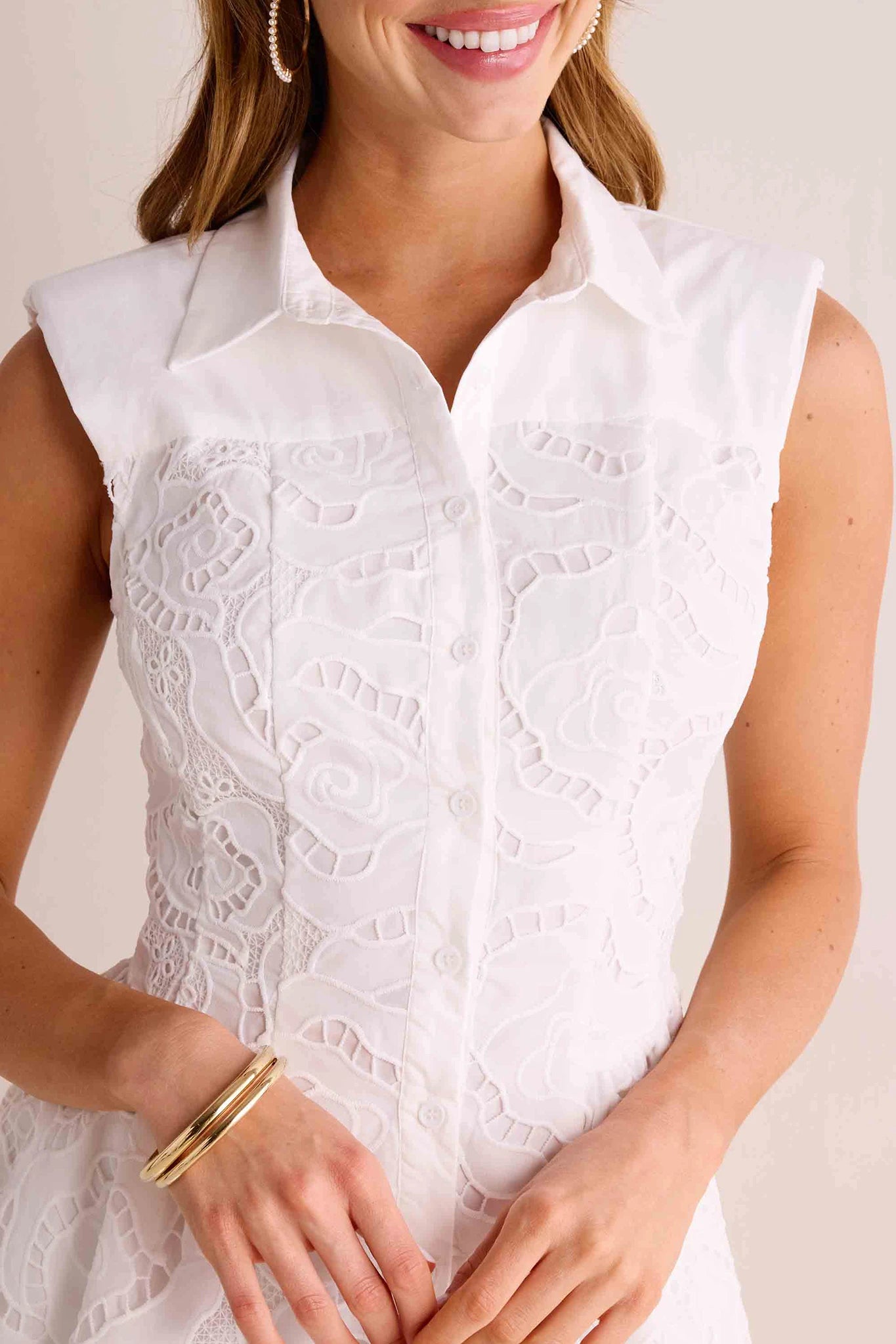 Sophia Dress- White Eyelet