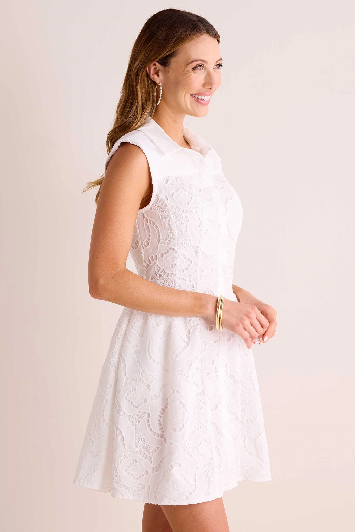 Sophia Dress- White Eyelet