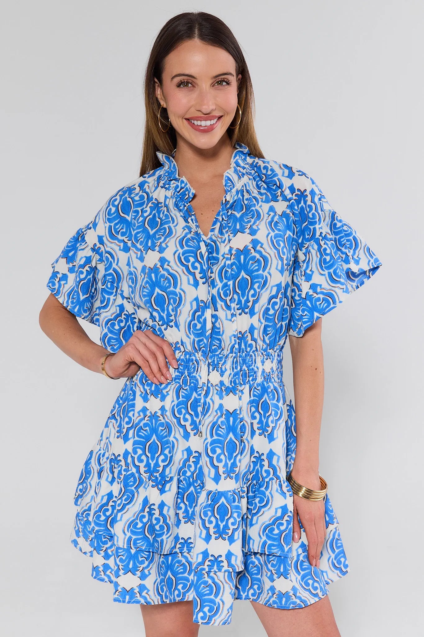 women's short dress Ellianna Blue | Clothing Alice And Olivia Giselle Sheer mini coverup dress Ankle to floor COLOR:LIGHT YELLOW