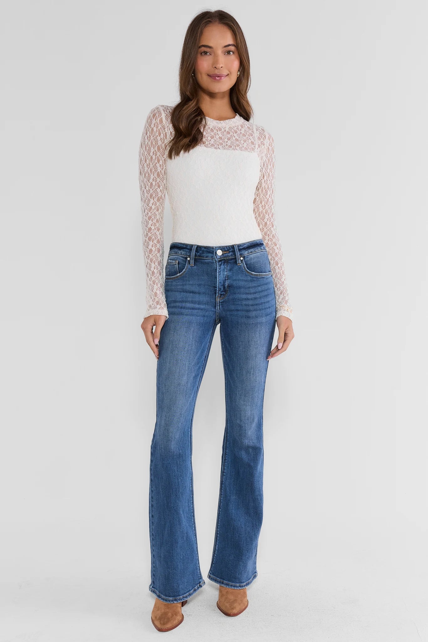 Maeve Medium Wash Flare Jeans