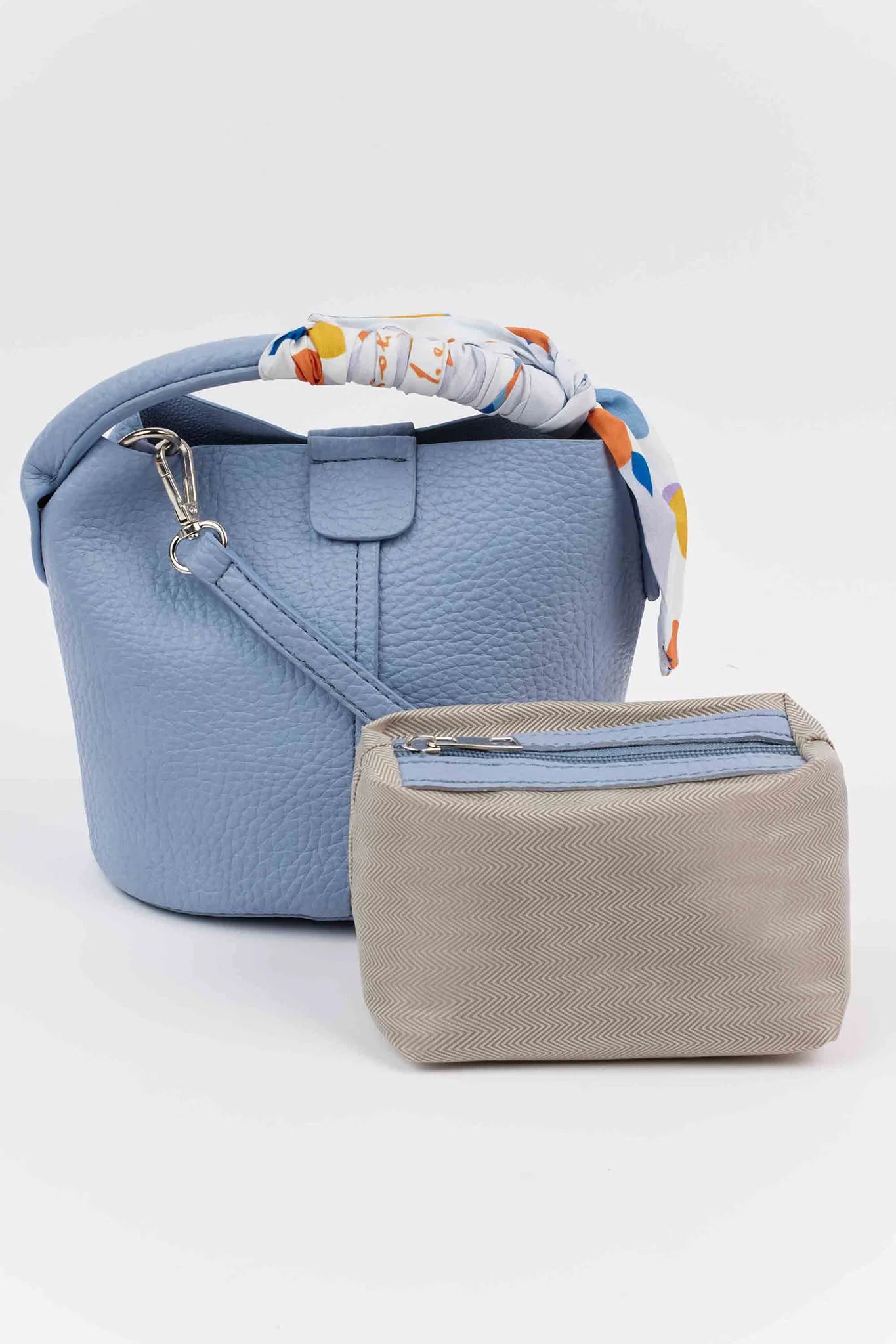 Serena Blue Faux Leather Bag